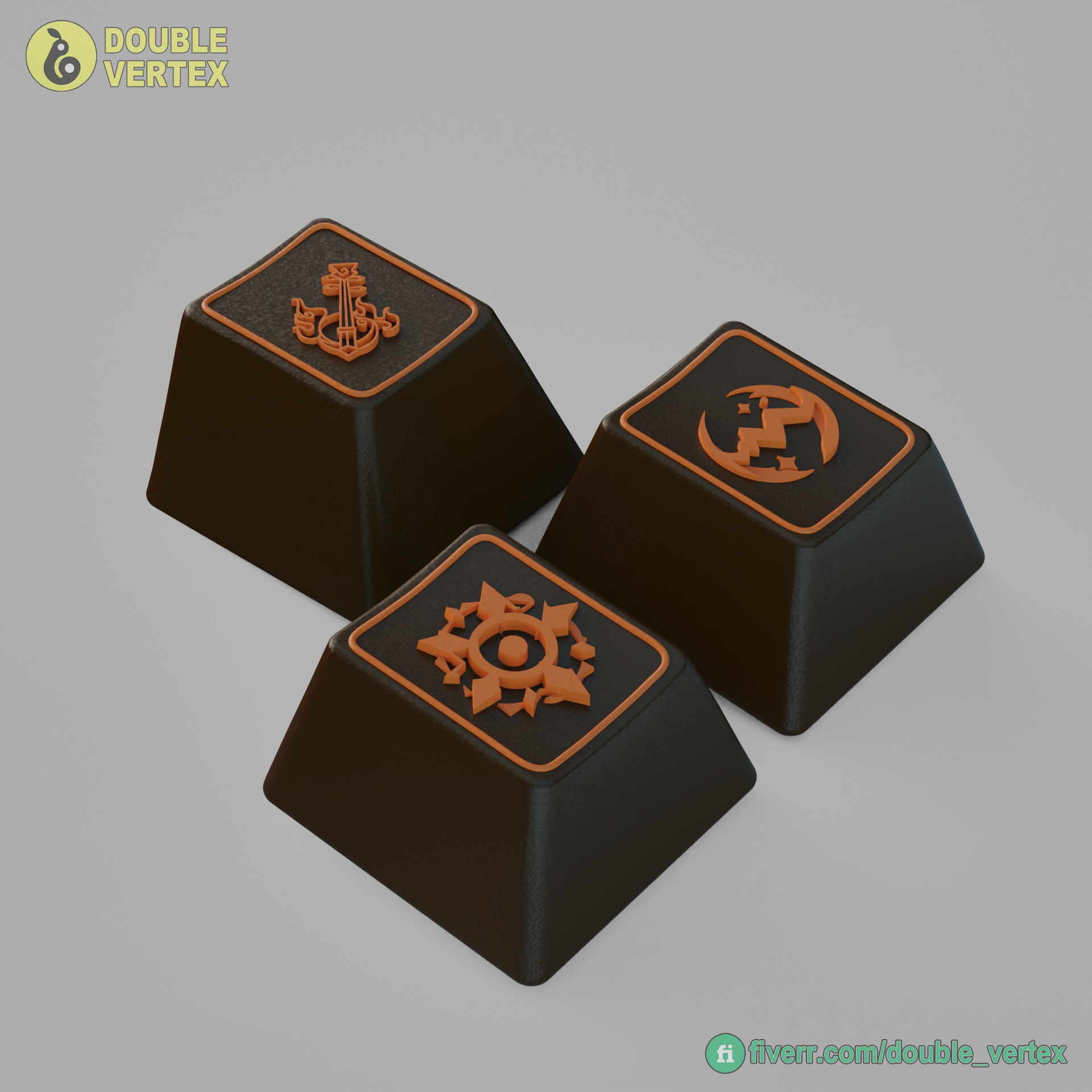 Genshin Impact Xinyan Keycaps - OEM Profile Free 3D print model_3
