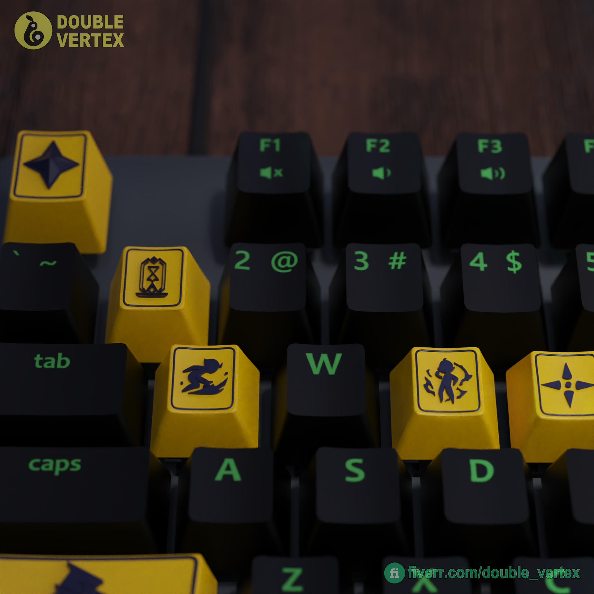 Genshin Impact Sethos Keycaps - OEM Profile 3D print model_1