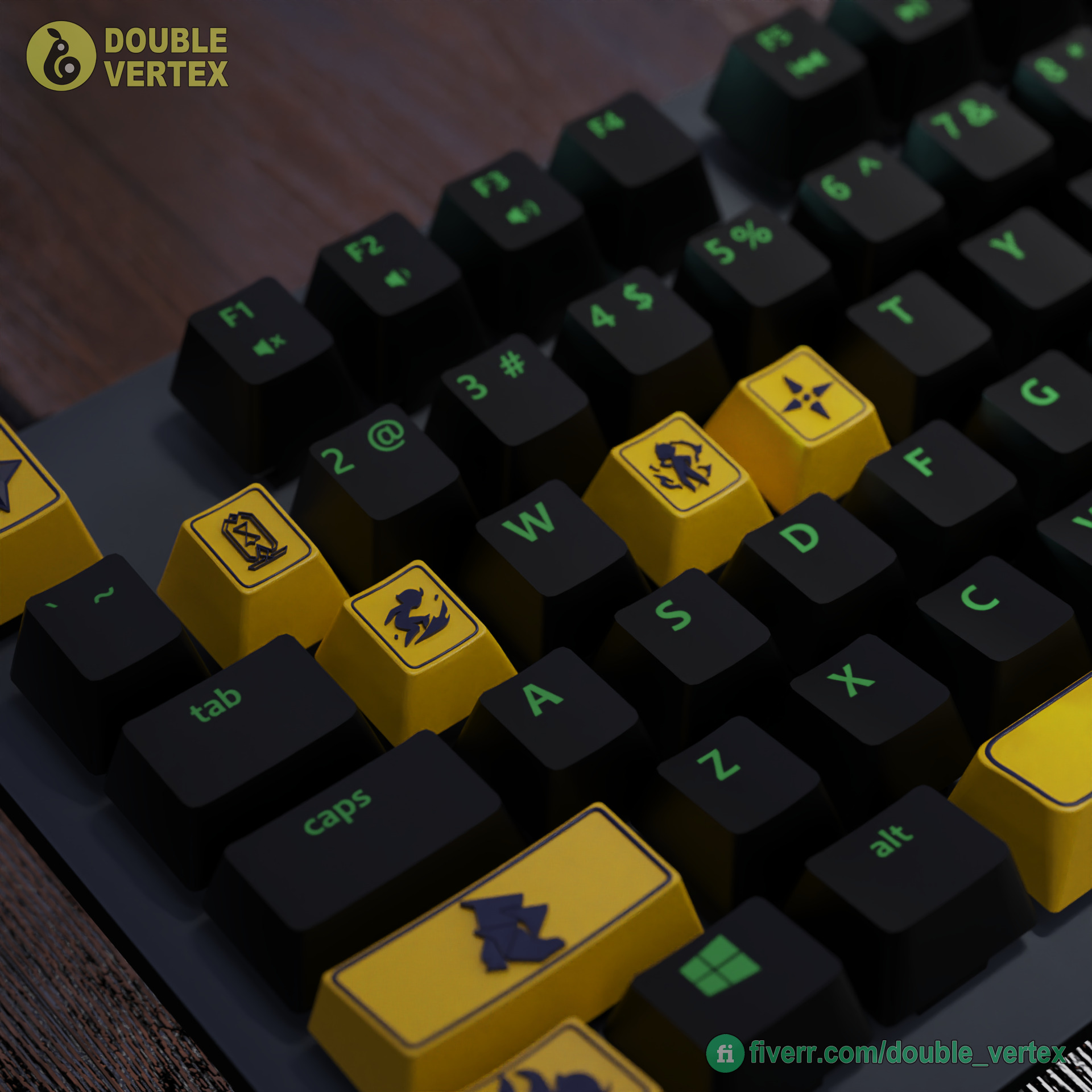 Genshin Impact Sethos Keycaps - OEM Profile 3D print model_2