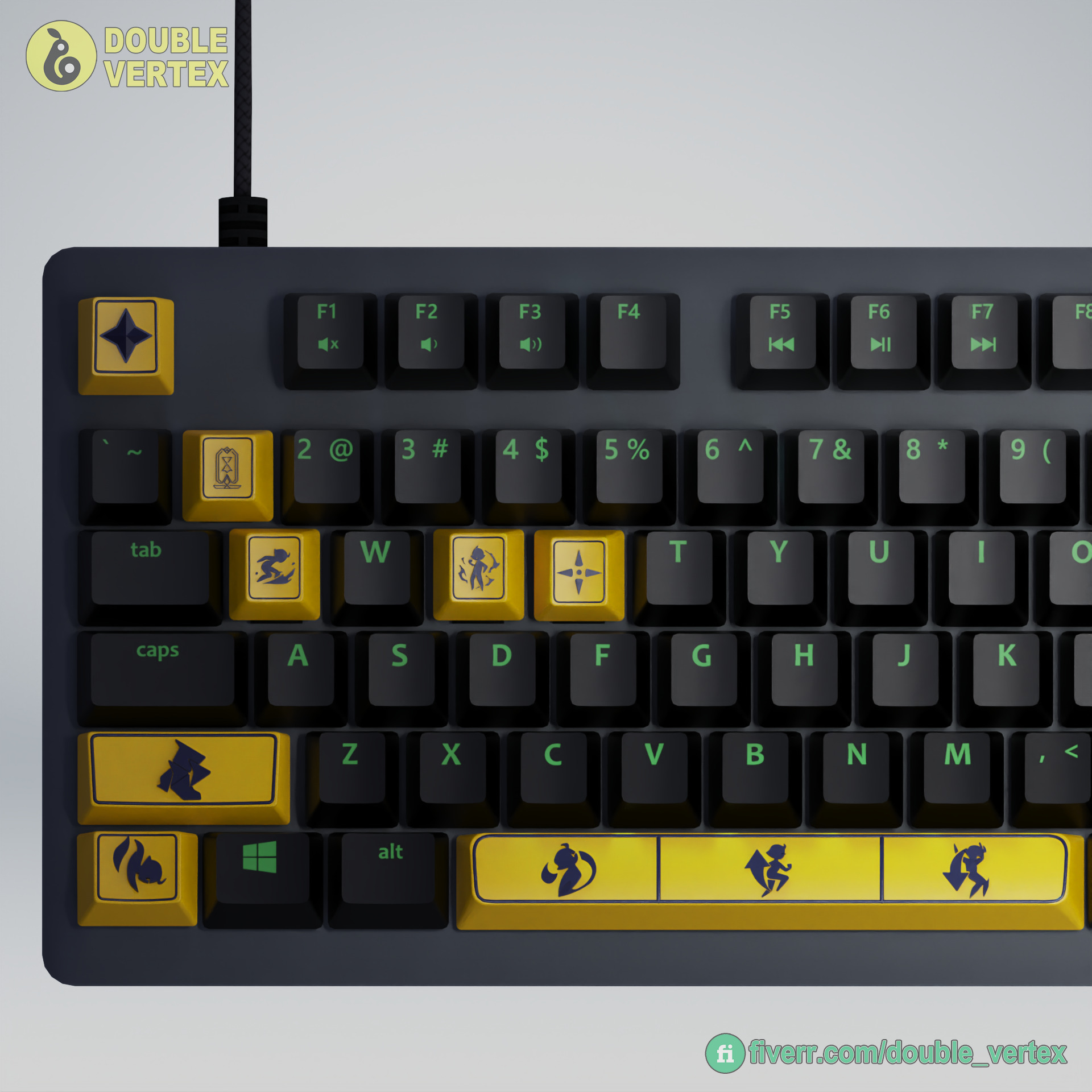 Genshin Impact Sethos Keycaps - OEM Profile 3D print model_4