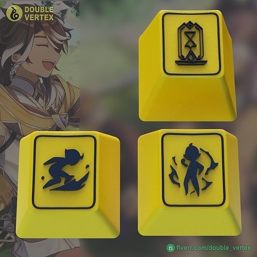 Genshin Impact Sethos Keycaps - OEM Profile 3D print model