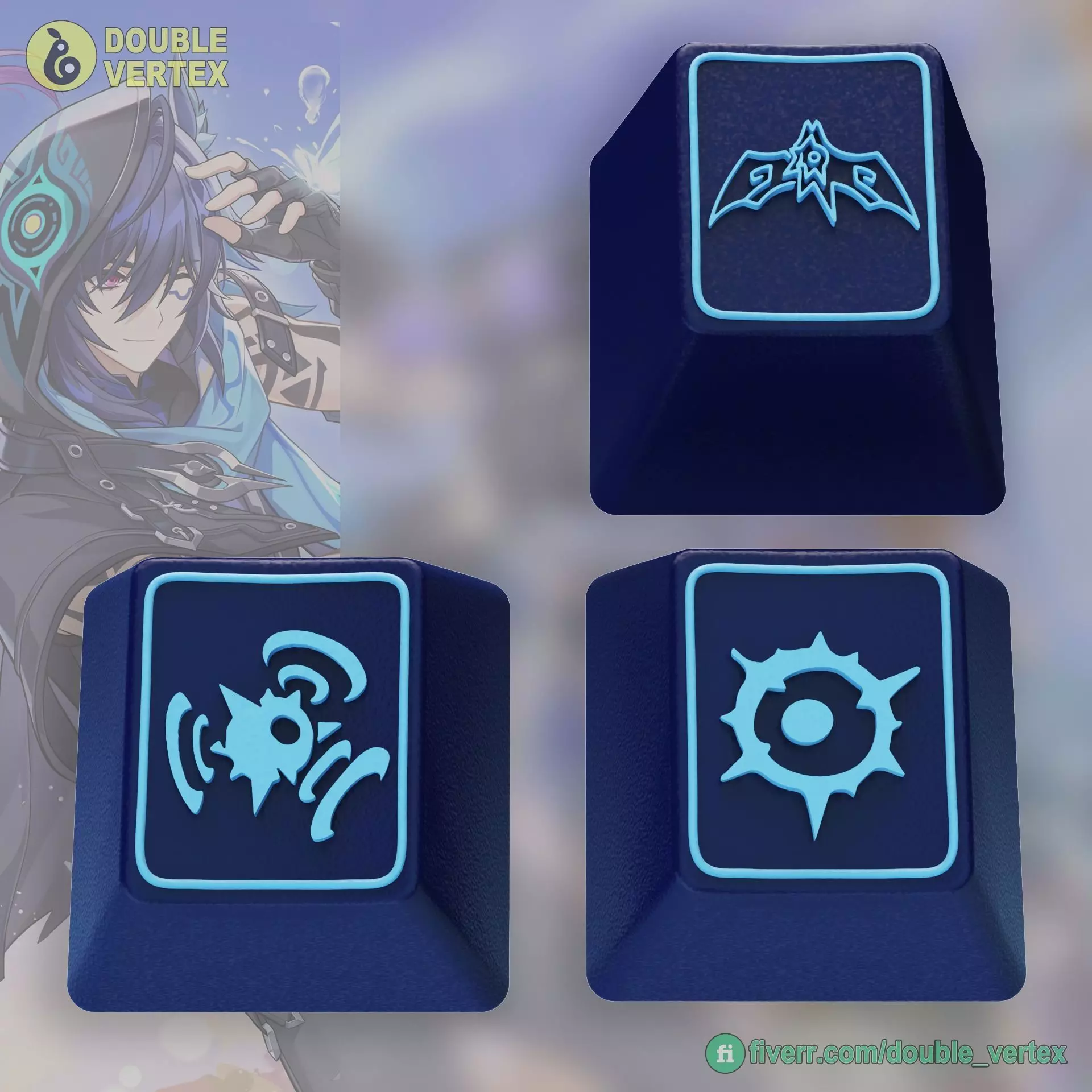 Genshin Impact Ororon Keycaps - OEM Profile 3D print model