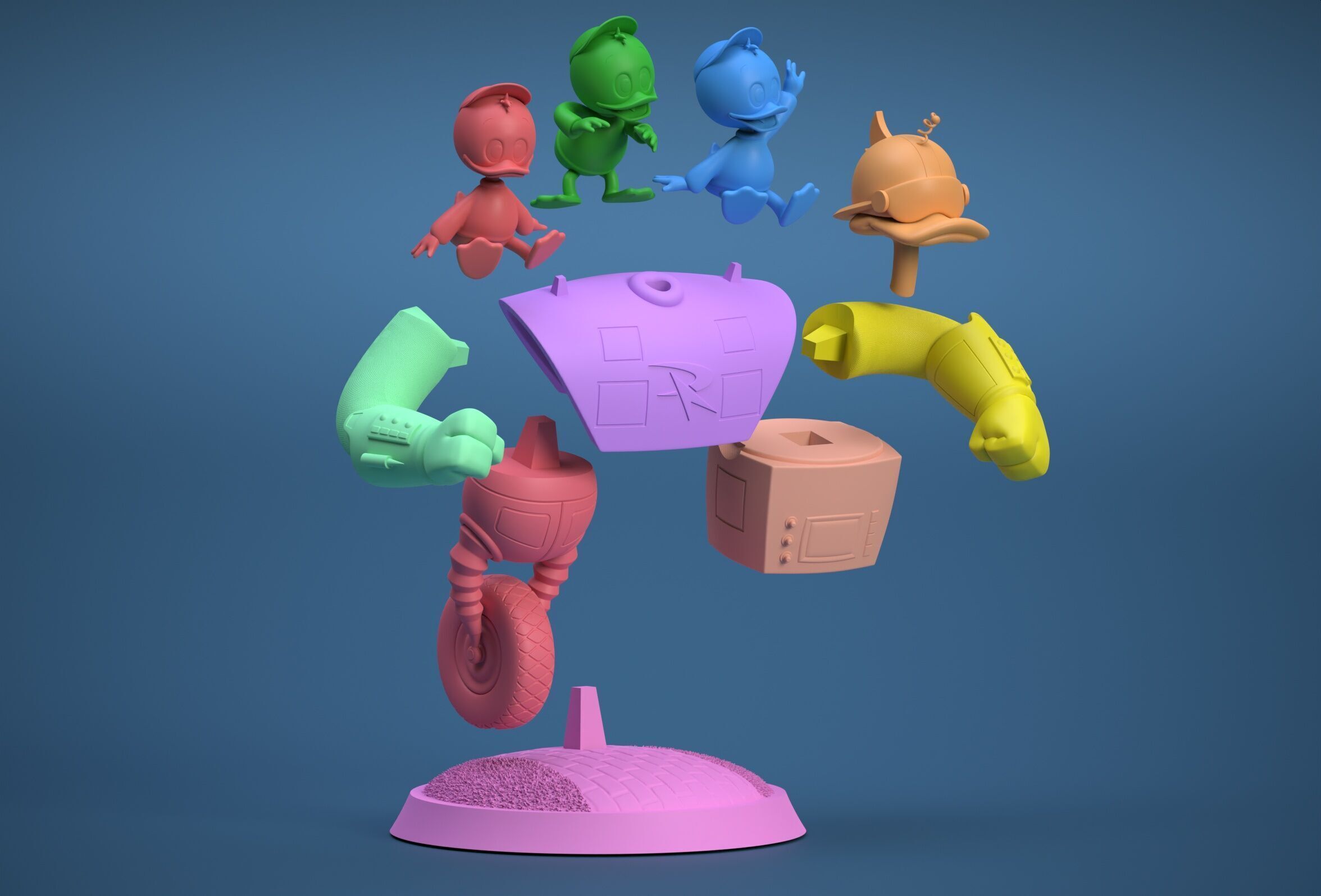 roboduck and friends 3D print model_12