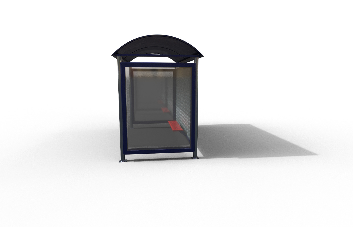Pack 2 Modern bus stop Low-poly 3D model_4