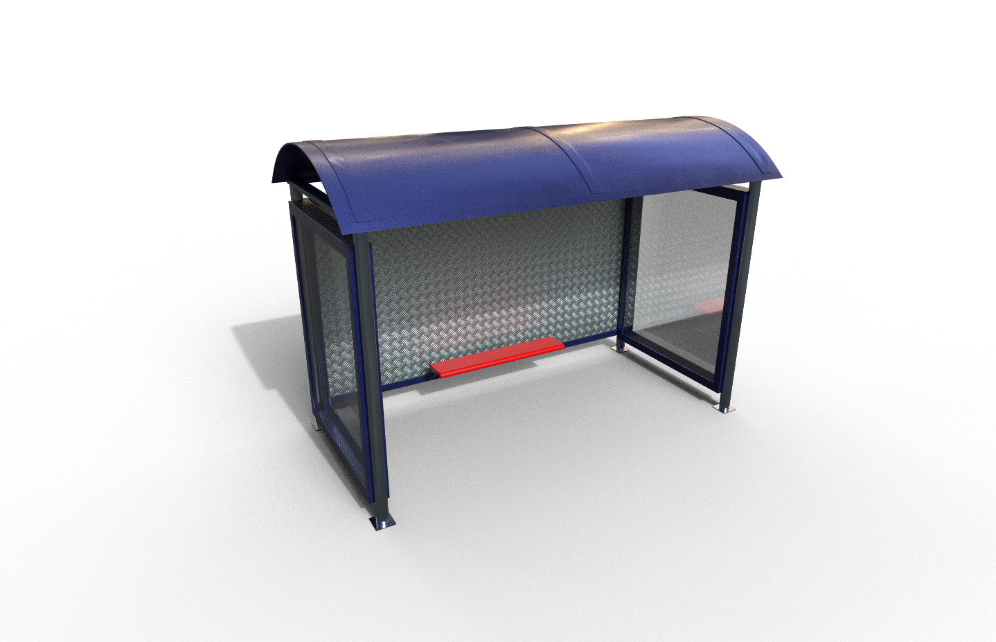 Pack 2 Modern bus stop Low-poly 3D model_1