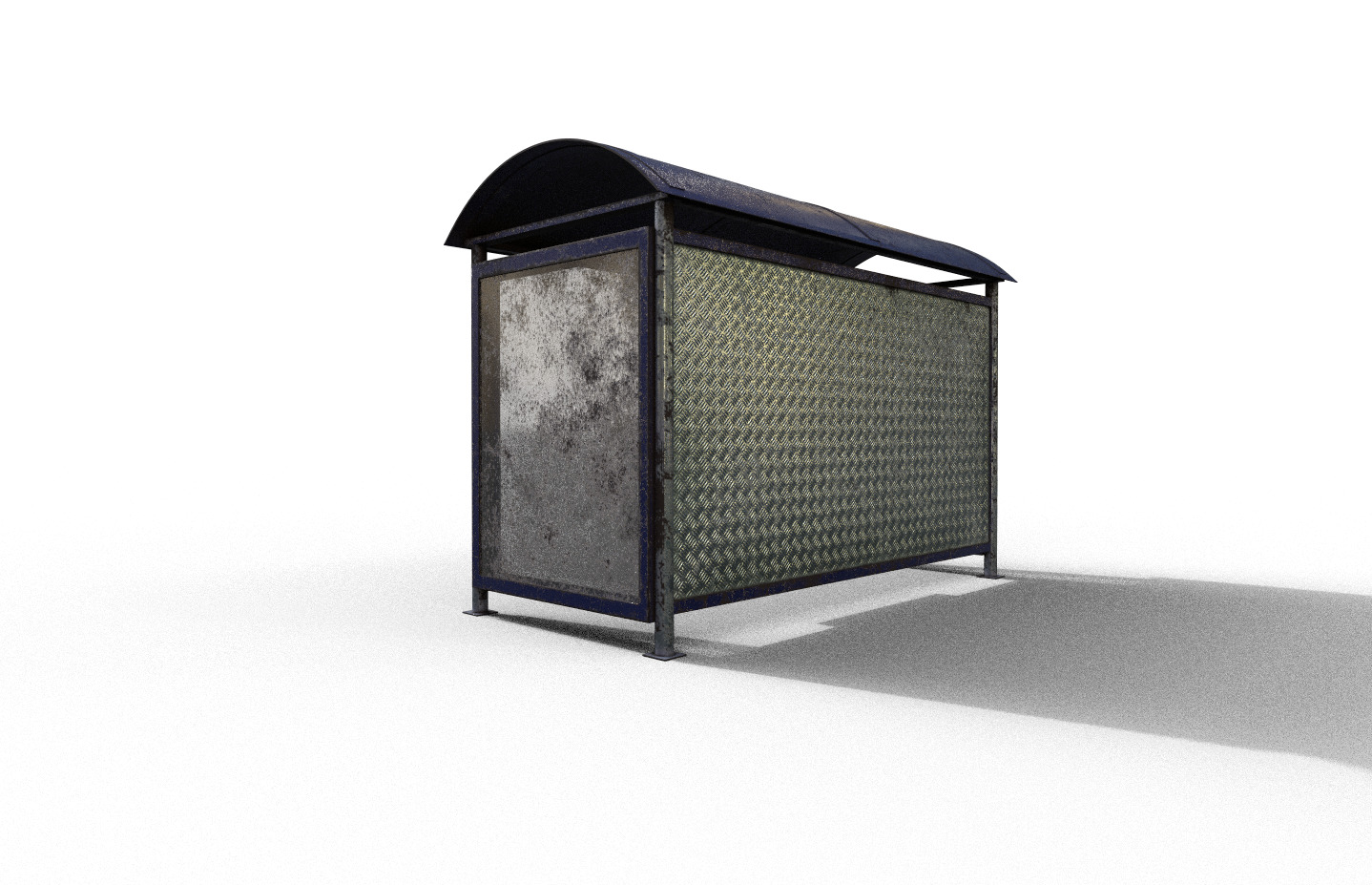 Pack 2 Modern bus stop Low-poly 3D model_11