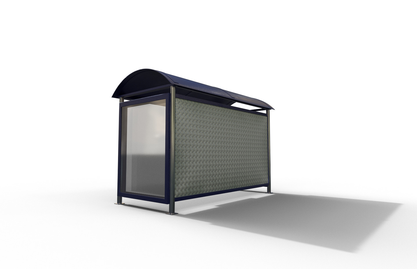 Pack 2 Modern bus stop Low-poly 3D model_5