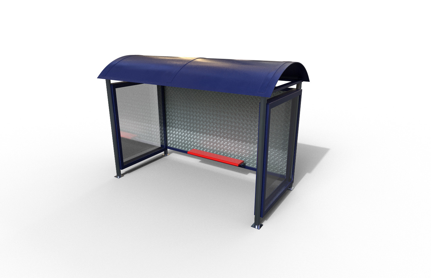 Pack 2 Modern bus stop Low-poly 3D model_3