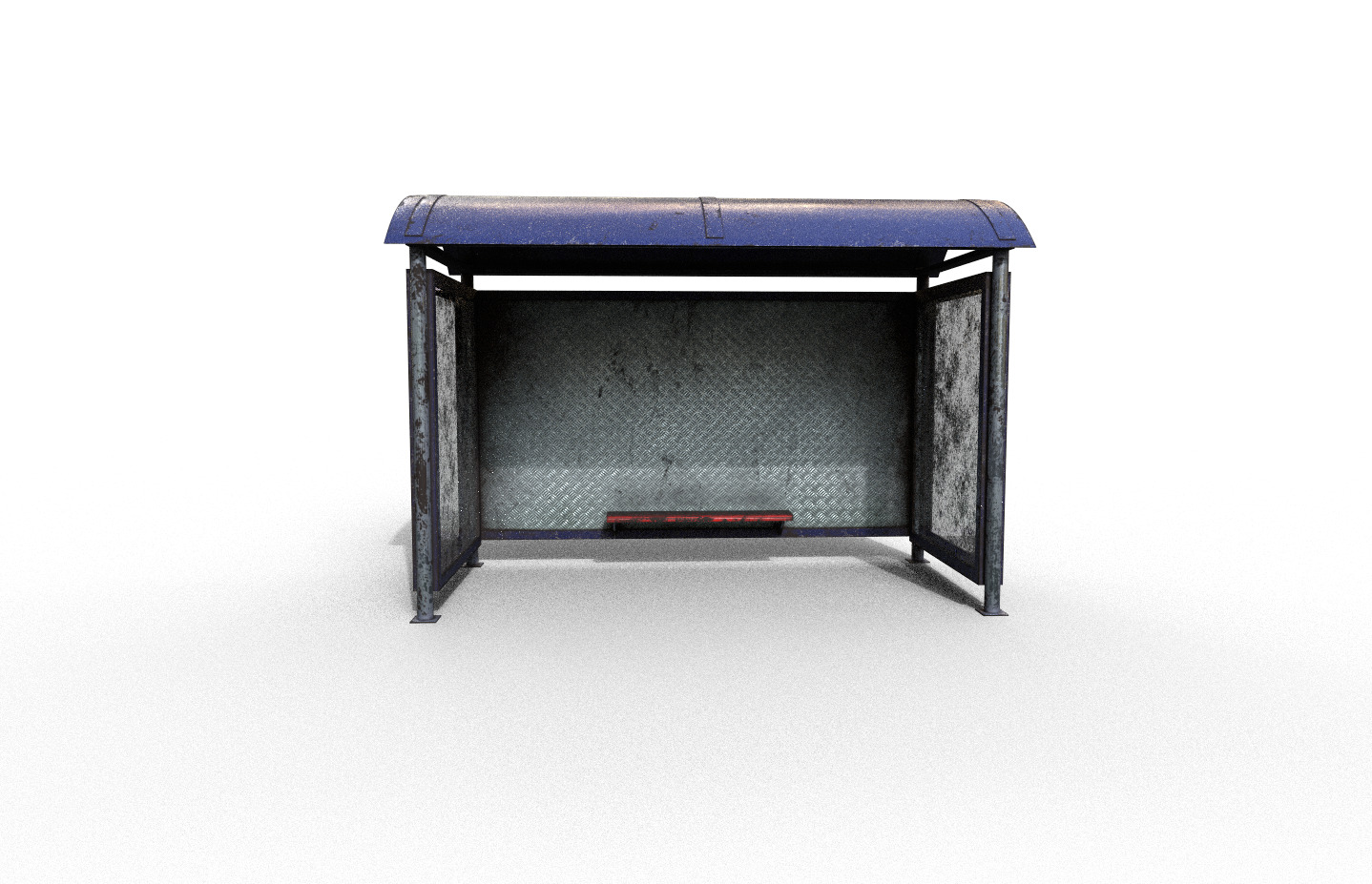 Pack 2 Modern bus stop Low-poly 3D model_8