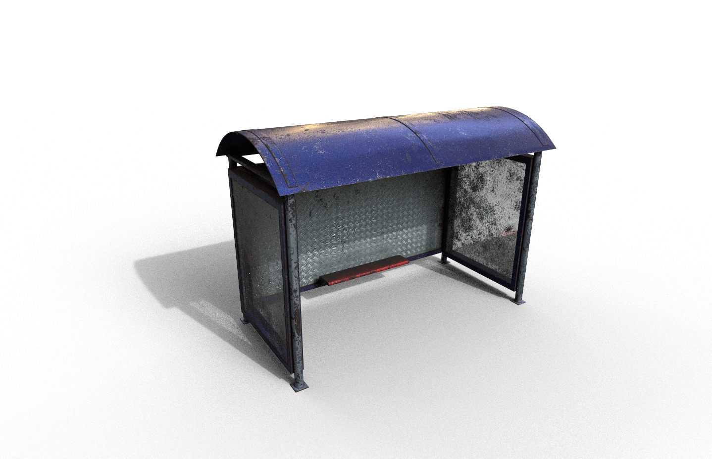 Pack 2 Modern bus stop Low-poly 3D model_7