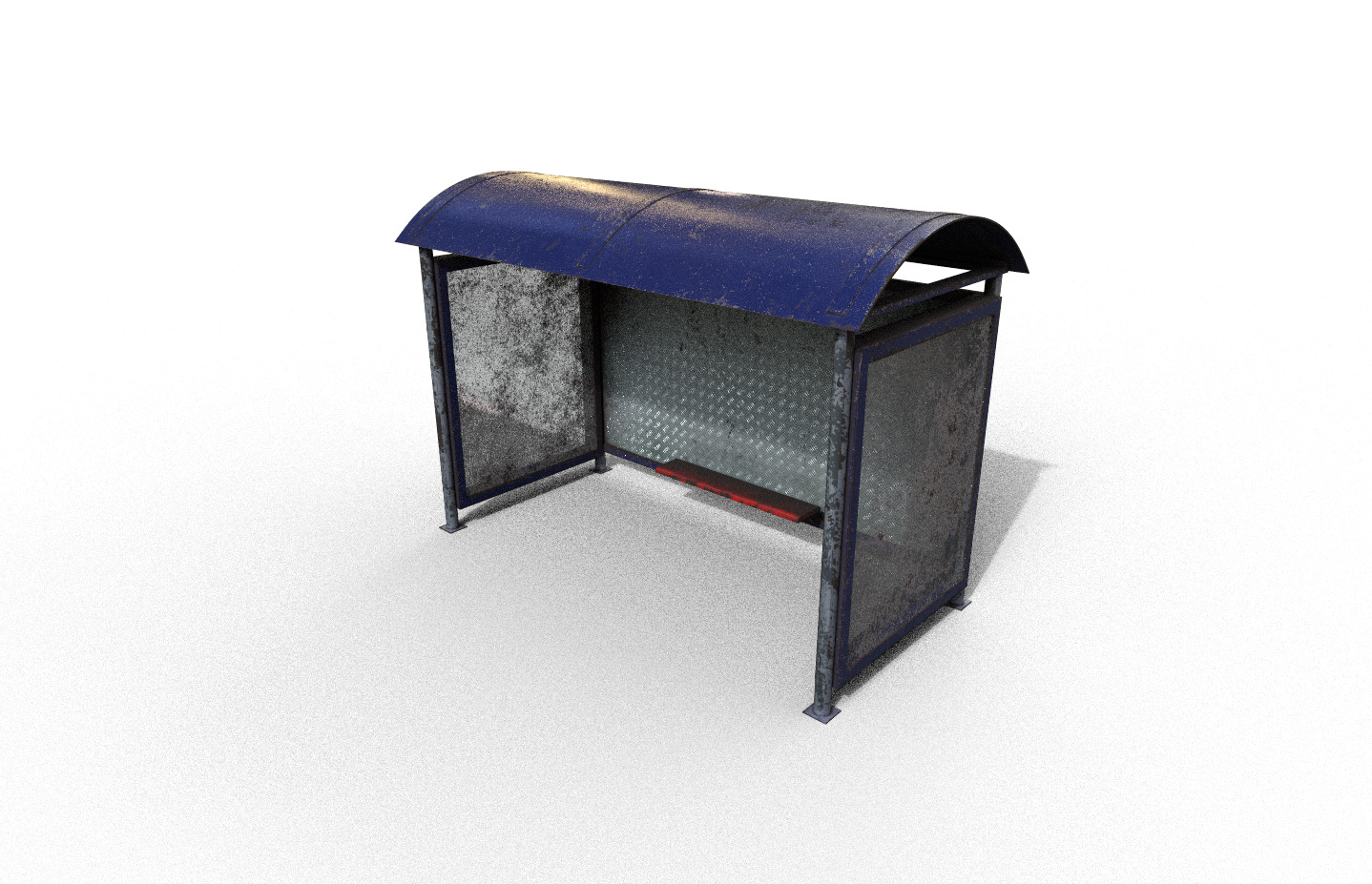 Pack 2 Modern bus stop Low-poly 3D model_9