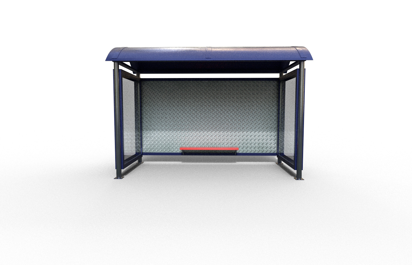 Pack 2 Modern bus stop Low-poly 3D model_2
