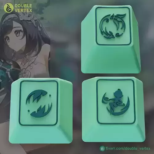 Genshin Impact Lan Yan Keycaps - OEM Profile 3D print model