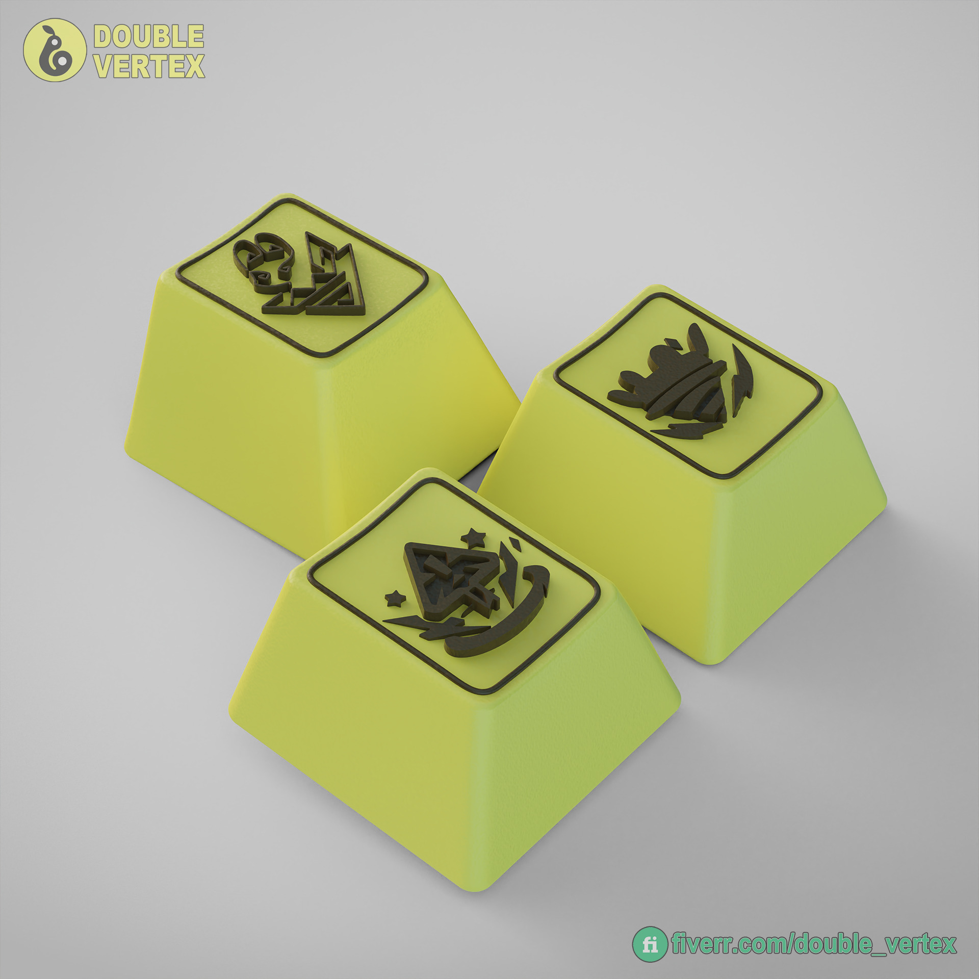 Genshin Impact Kachina Keycaps - OEM Profile Free 3D print model_4