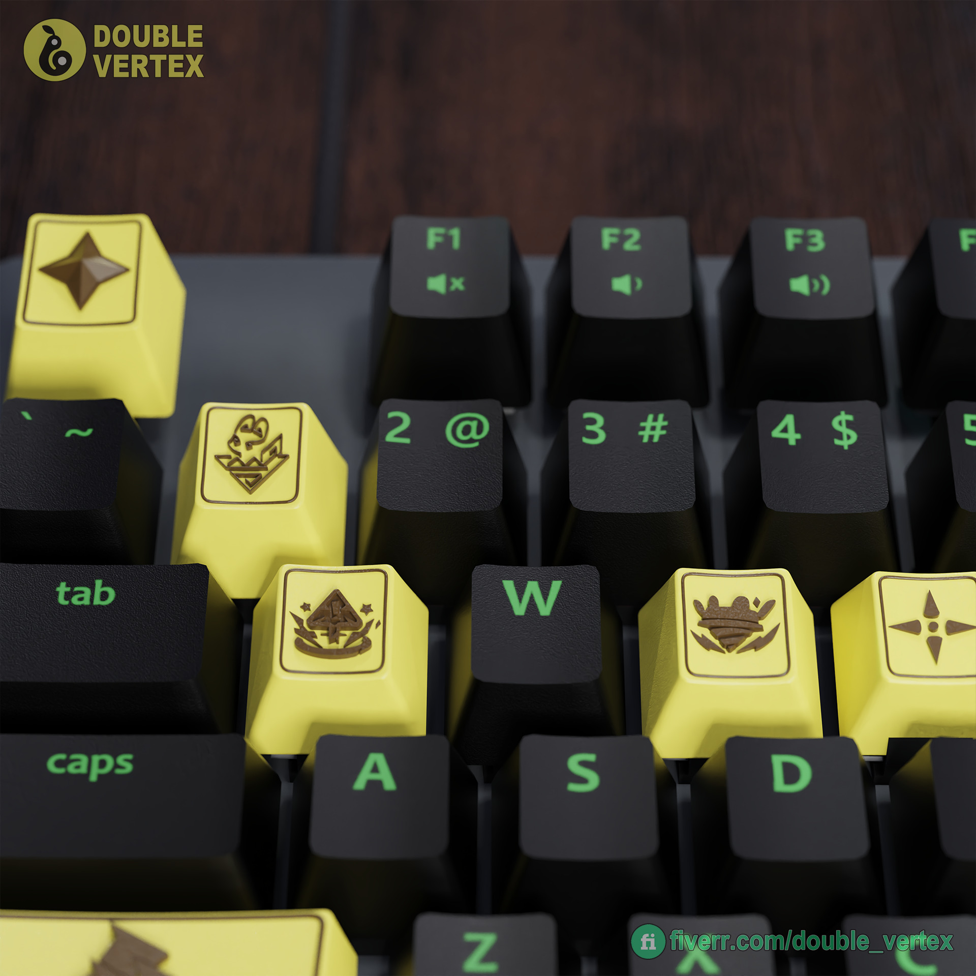 Genshin Impact Kachina Keycaps - OEM Profile Free 3D print model_1