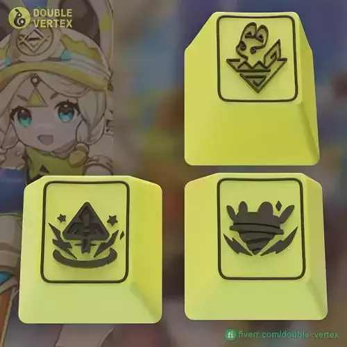Genshin Impact Kachina Keycaps - OEM Profile Free 3D print model Genshin Impact Kachina Keycaps - OEM Profile Free 3D print model