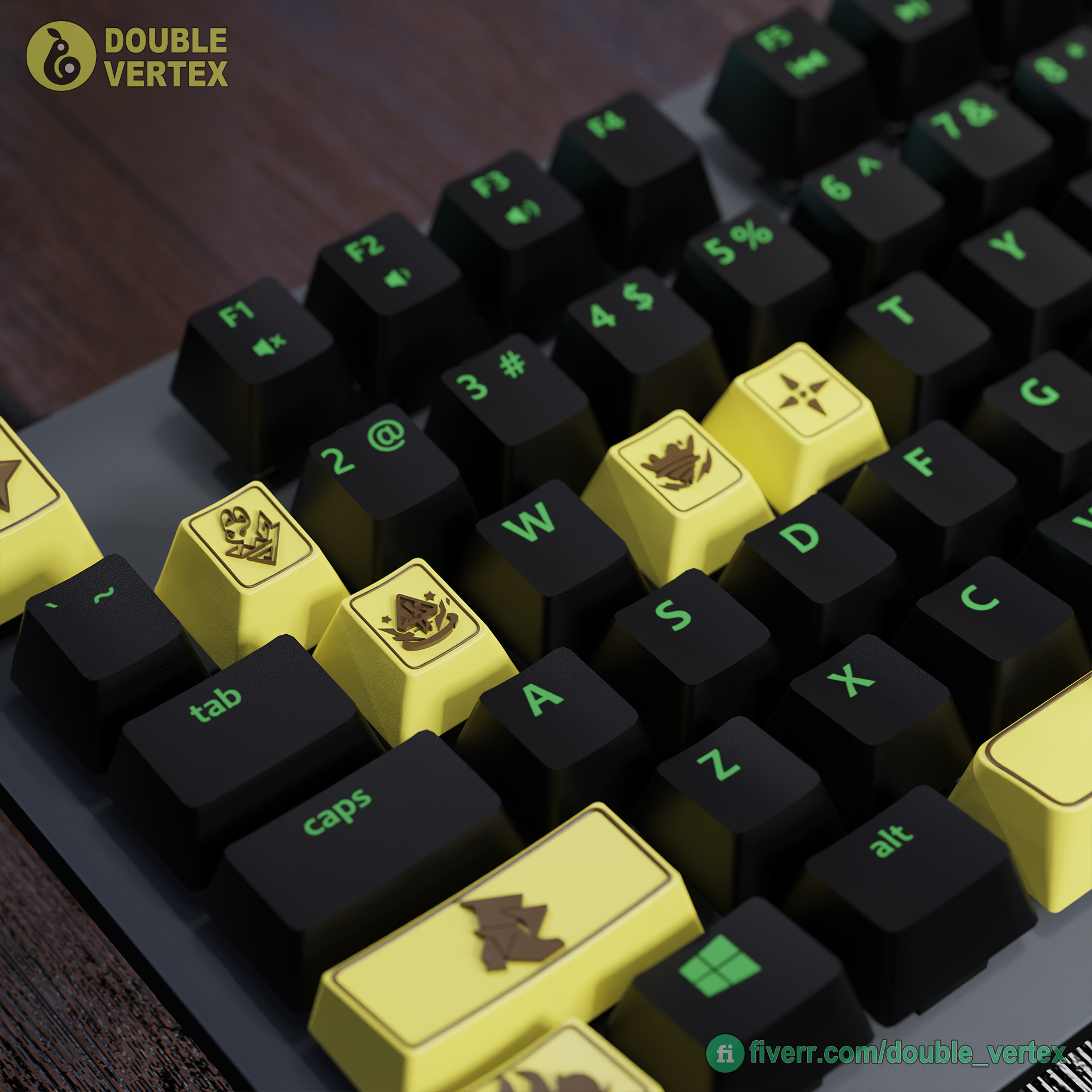 Genshin Impact Kachina Keycaps - OEM Profile Free 3D print model_2