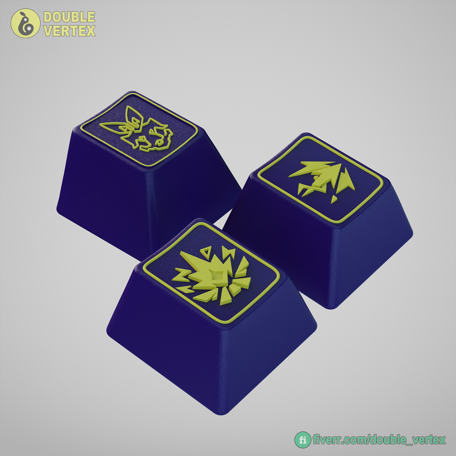 Genshin Impact Ianshan Keycaps - OEM Profile 3D print model_3