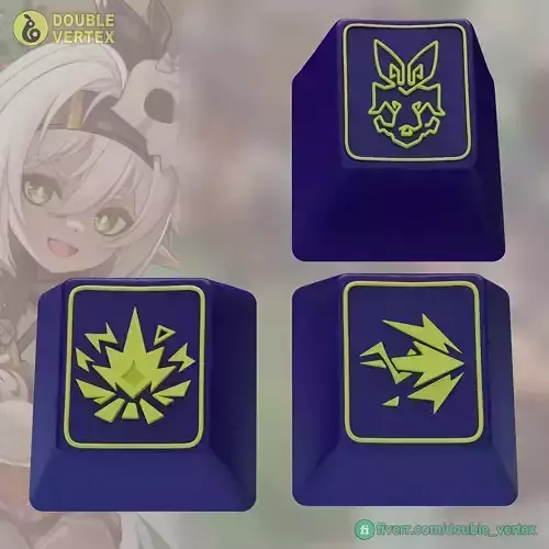 Genshin Impact Ianshan Keycaps - OEM Profile 3D print model Genshin Impact Ianshan Keycaps - OEM Profile 3D print model