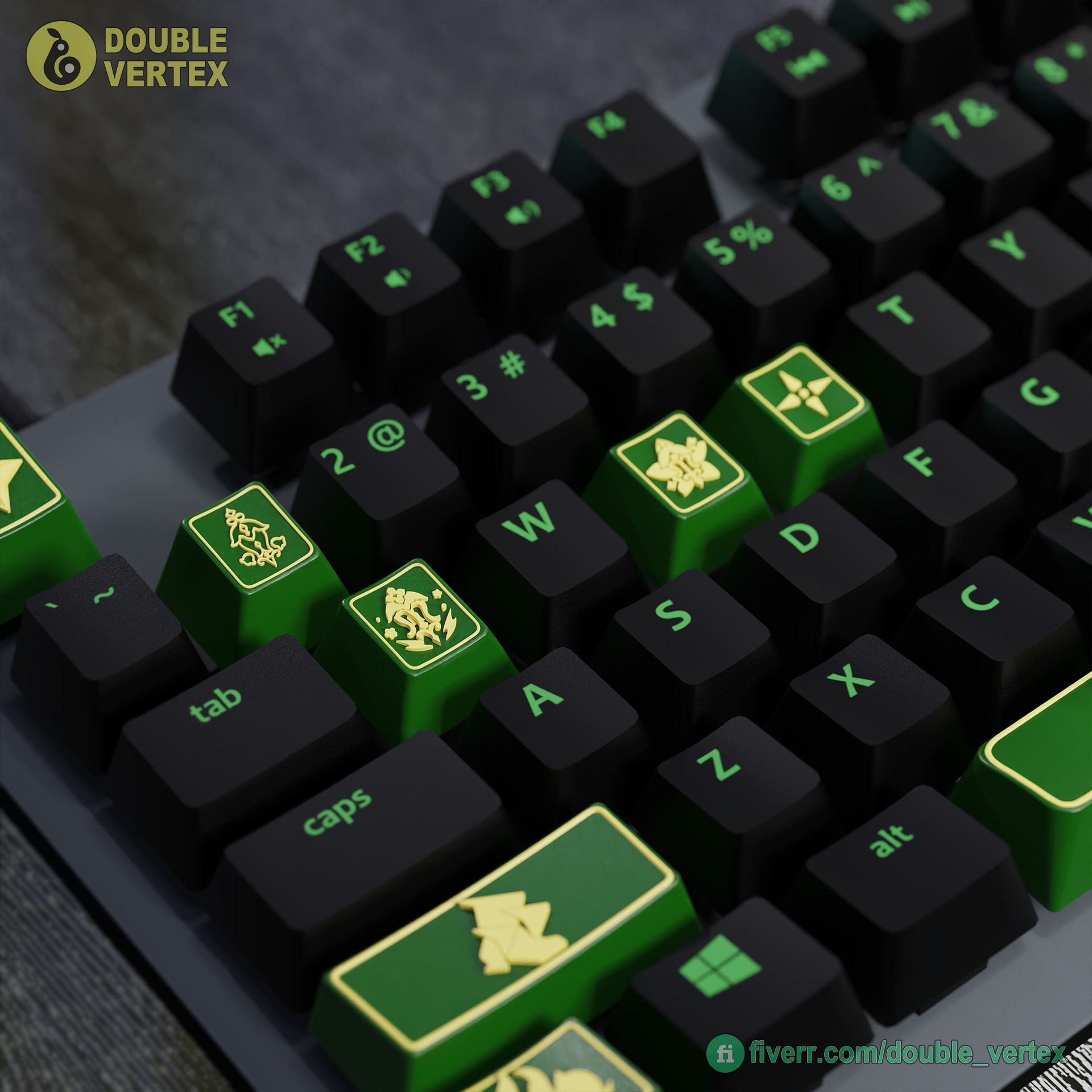 Genshin Impact Emilie Keycaps - OEM Profile 3D print model_2