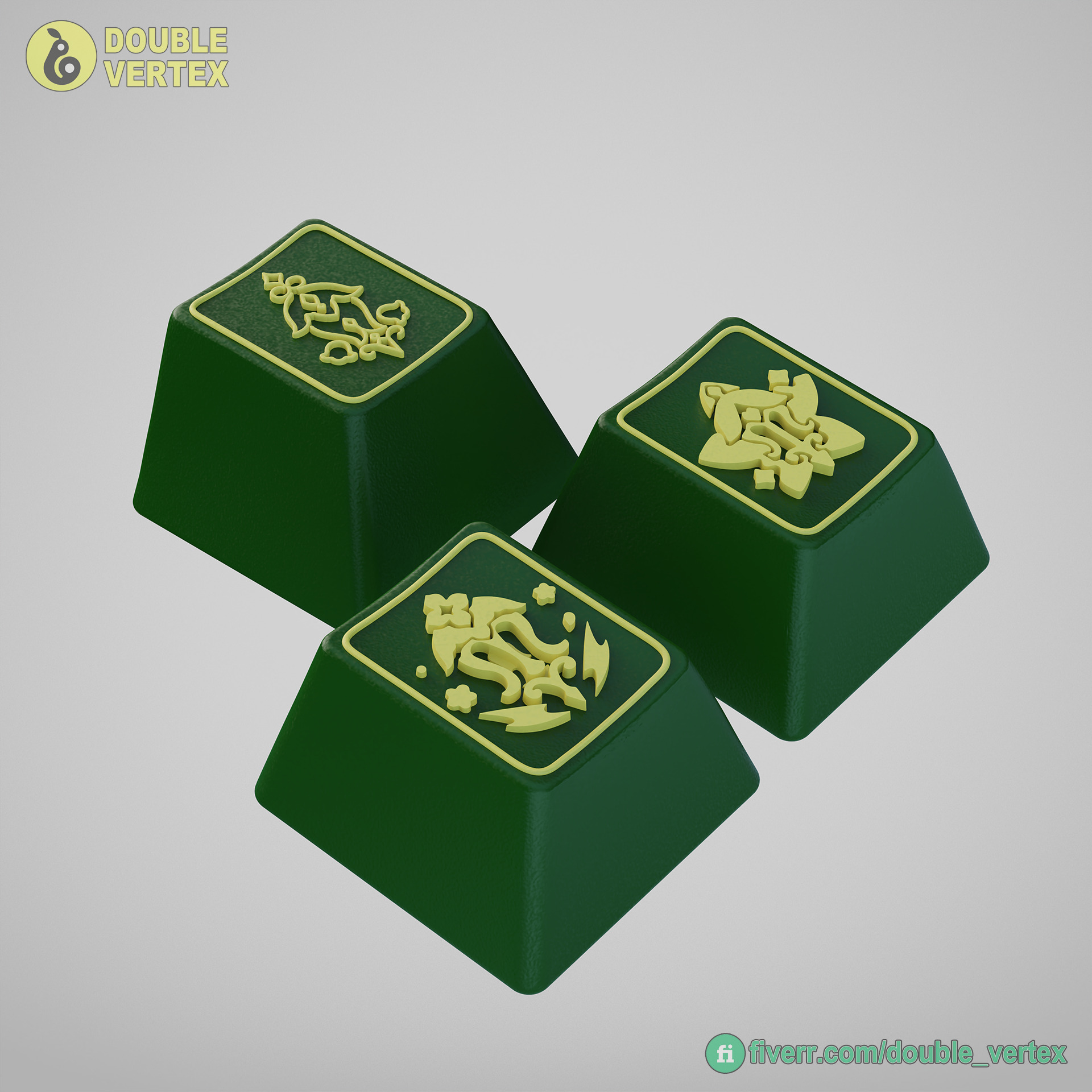 Genshin Impact Emilie Keycaps - OEM Profile 3D print model_3