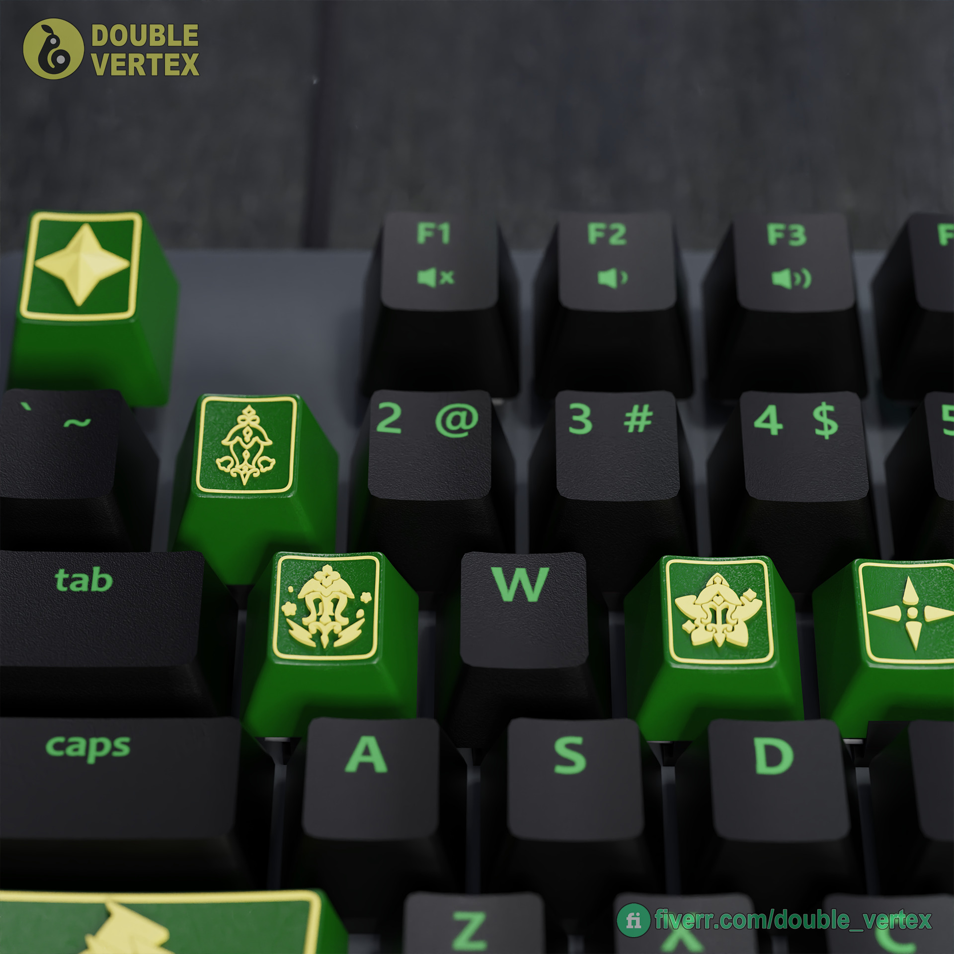 Genshin Impact Emilie Keycaps - OEM Profile 3D print model_1