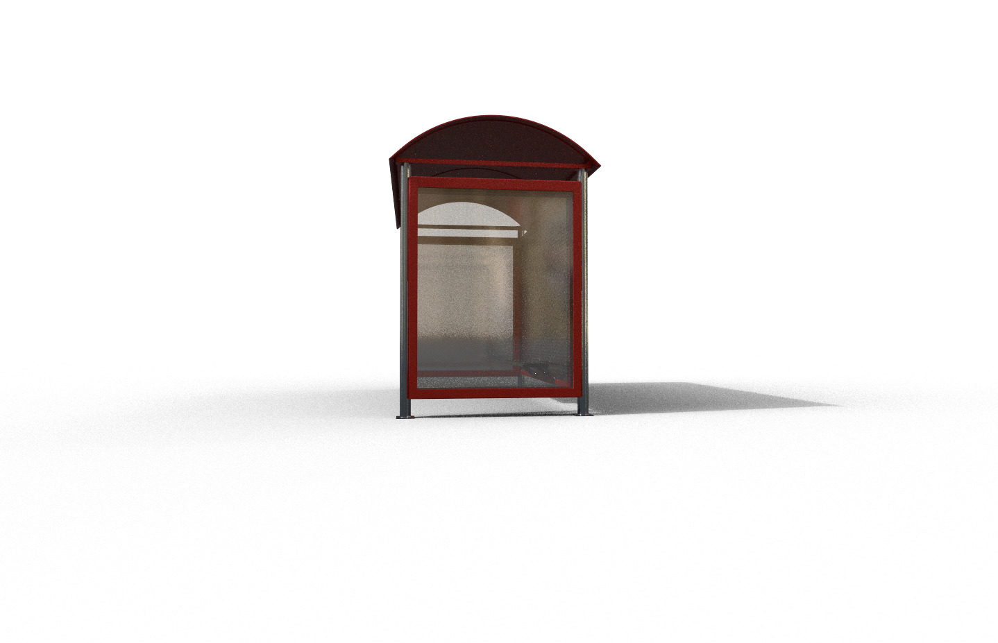 Modern bus stop Low-poly 3D model_3