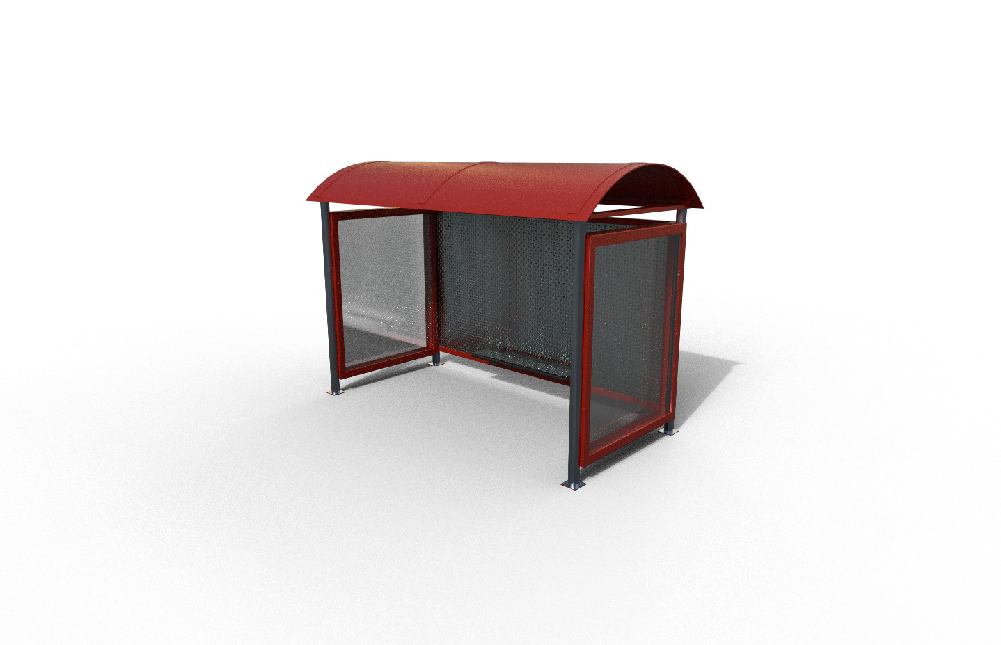 Modern bus stop Low-poly 3D model_2