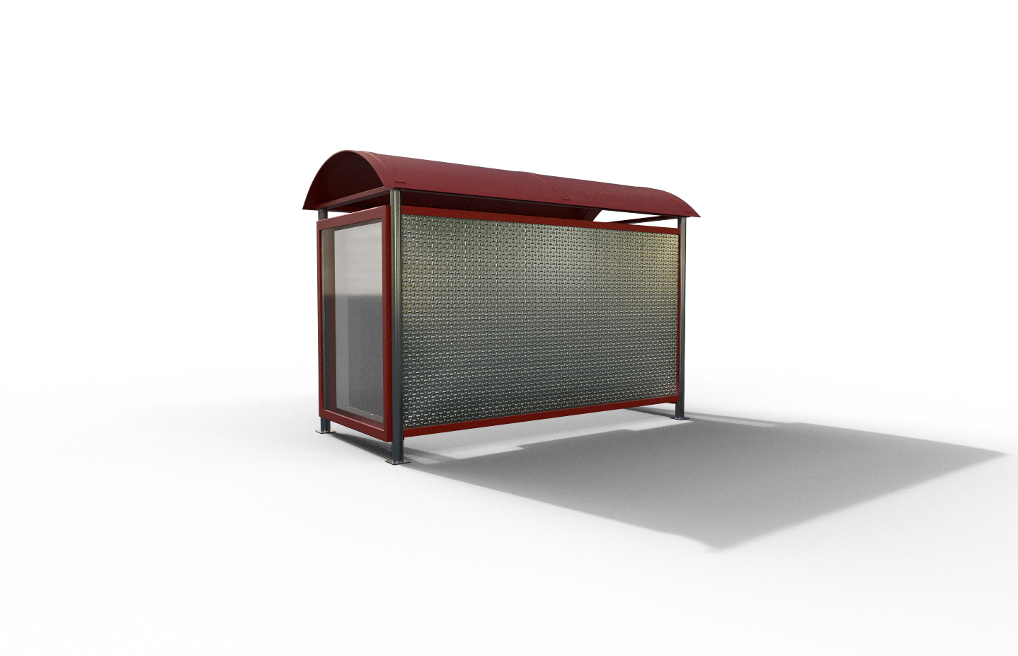 Modern bus stop Low-poly 3D model_4