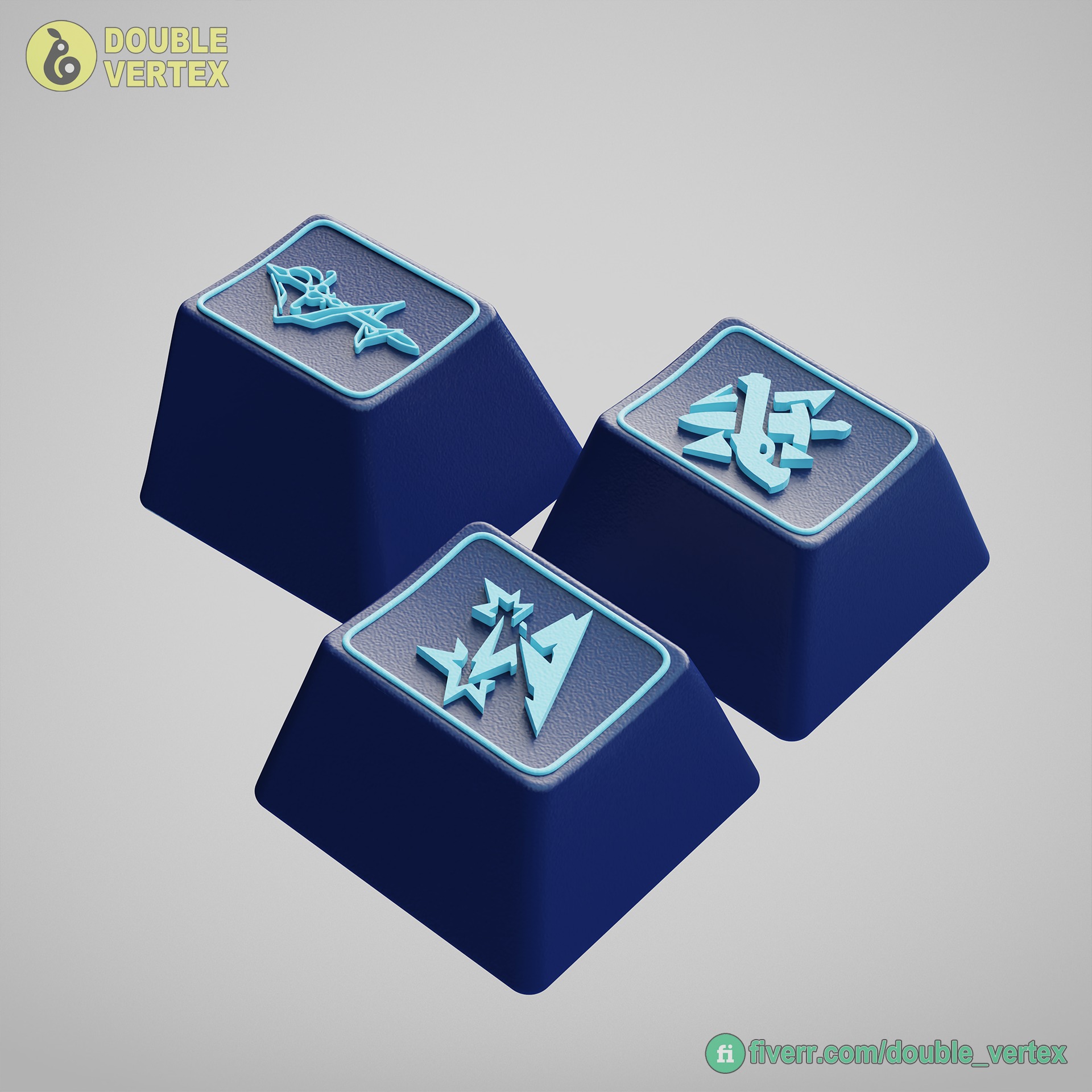 Genshin Impact Clorinde Keycaps - OEM Profile 3D print model Free 3D print model_3