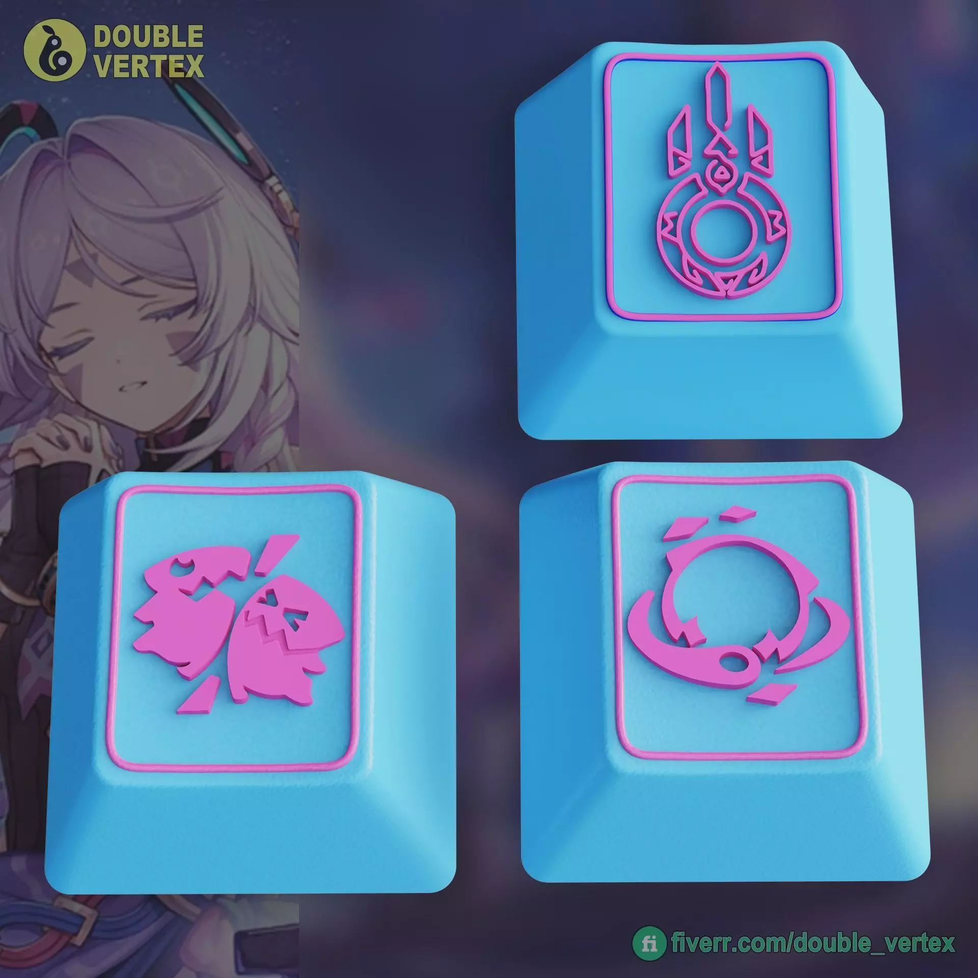 Genshin Impact Citlali Keycaps - OEM Profile 3D print model