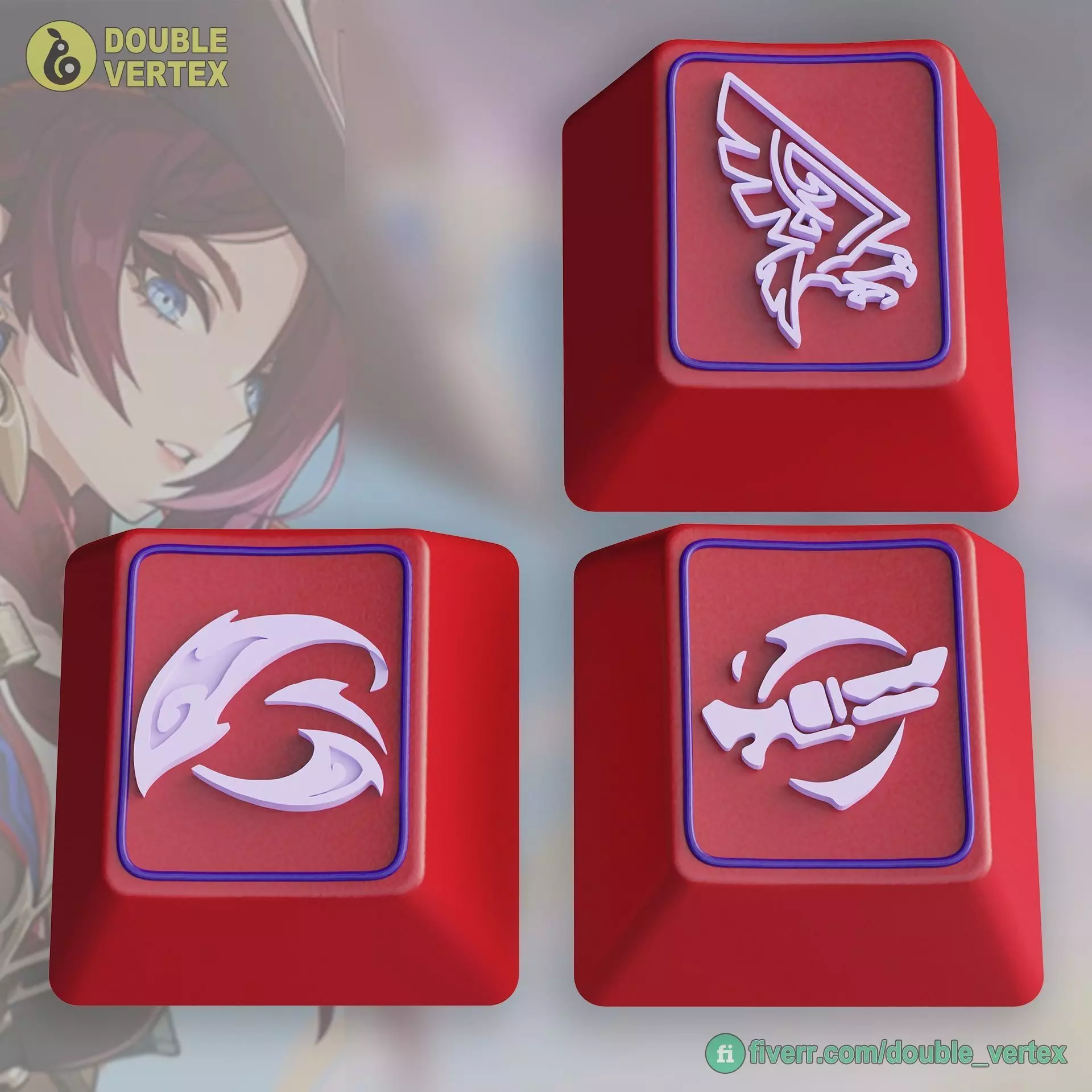 Genshin Impact Xilonen Keycaps - OEM Profile 3D print model