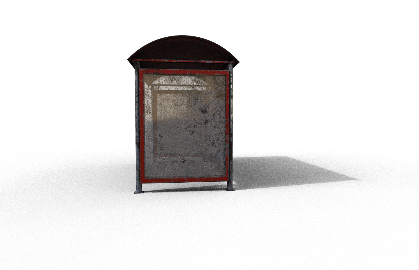 Old modern bus stop Terror Low-poly 3D model_2