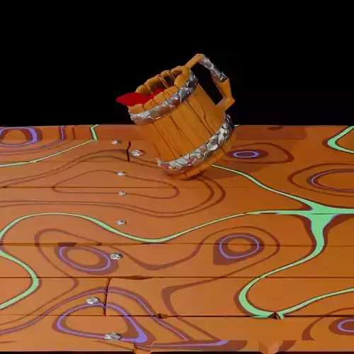 Stylized table floor and mug