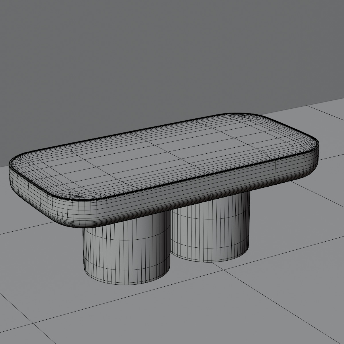 Modern Console Table Set with Golden Accents Low-poly 3D model_4