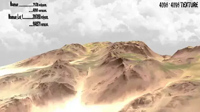 Terrain mountain in desert