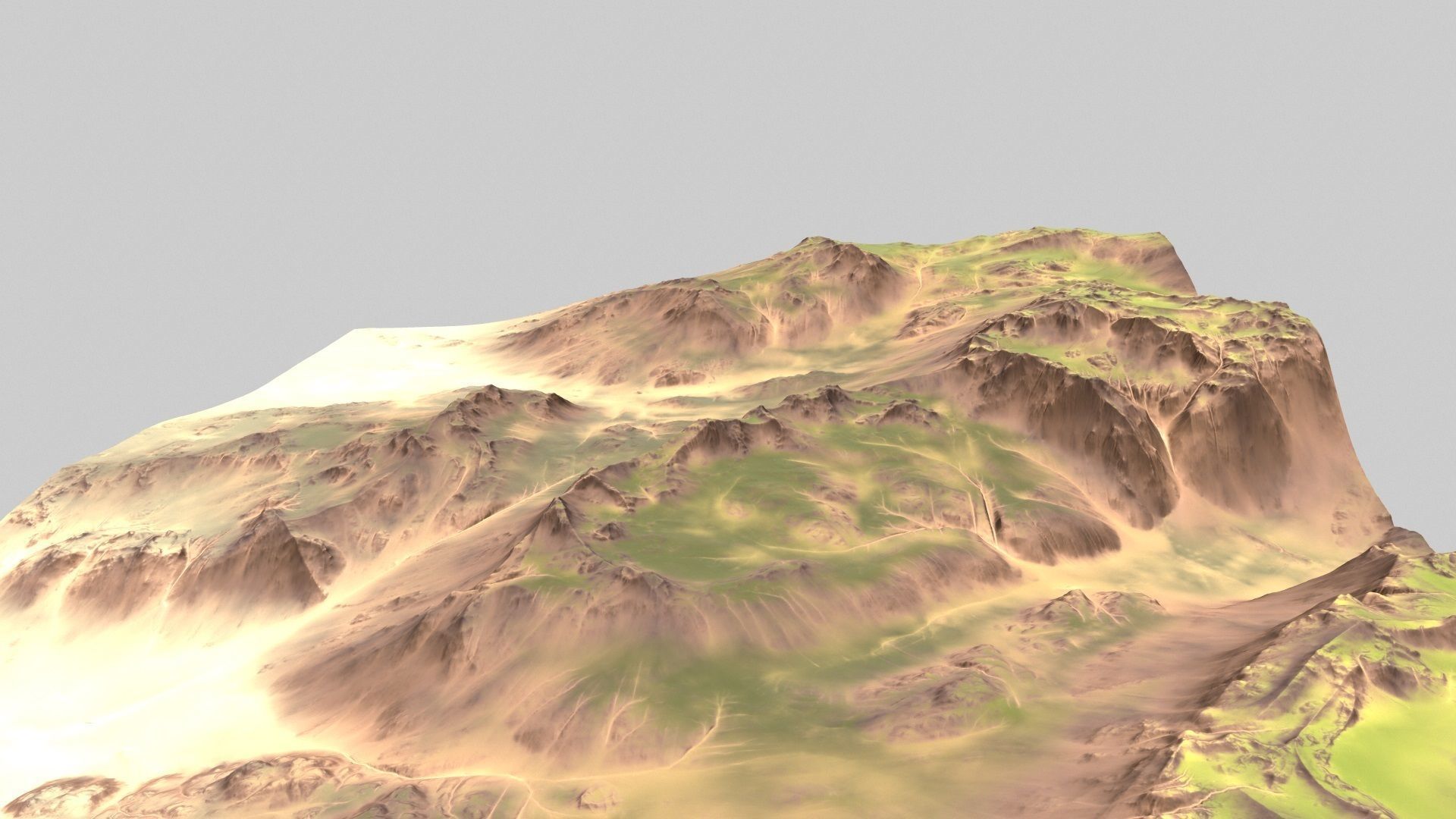 Terrain mountain in desert 3D model_6