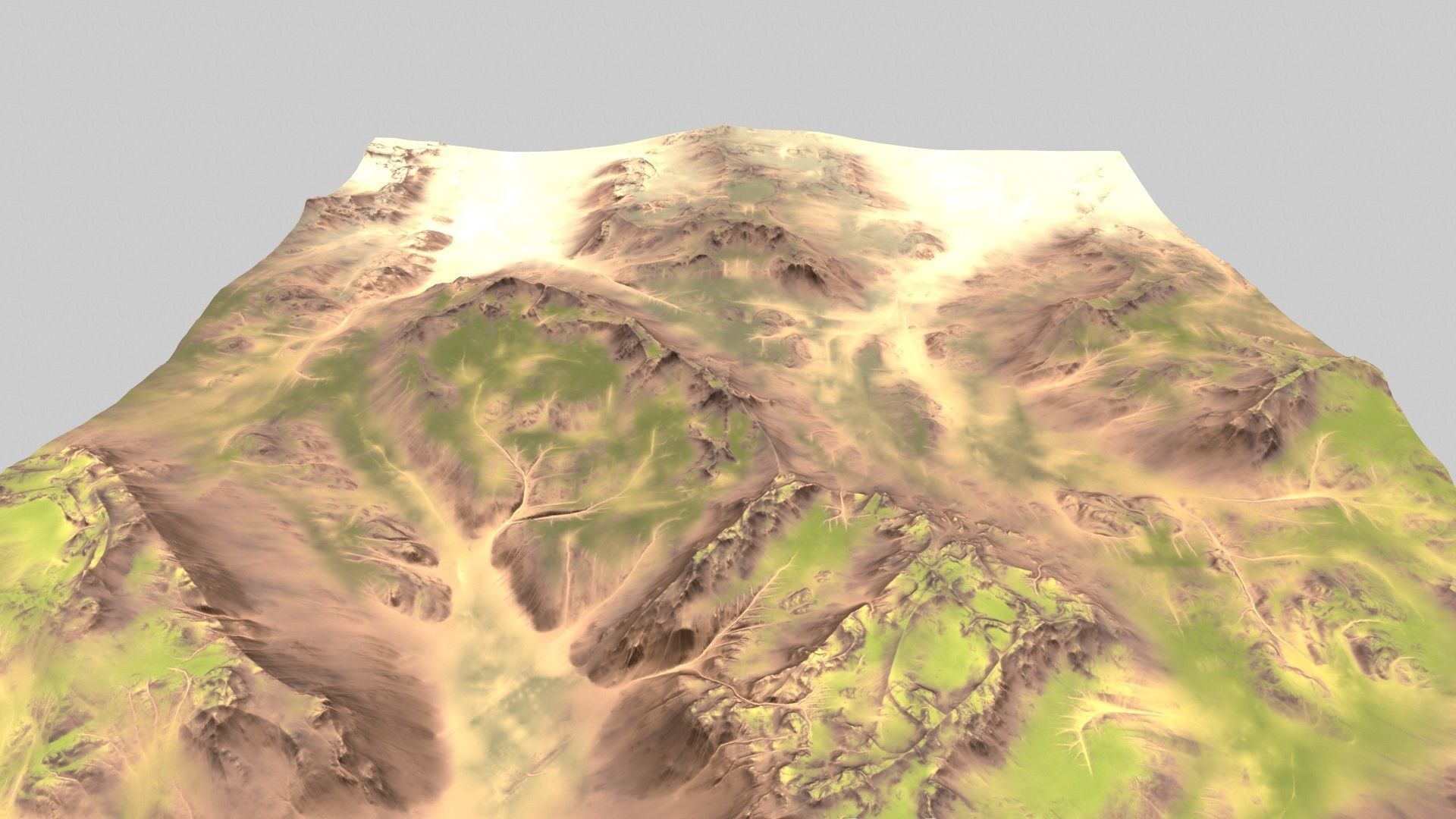 Terrain mountain in desert 3D model_8