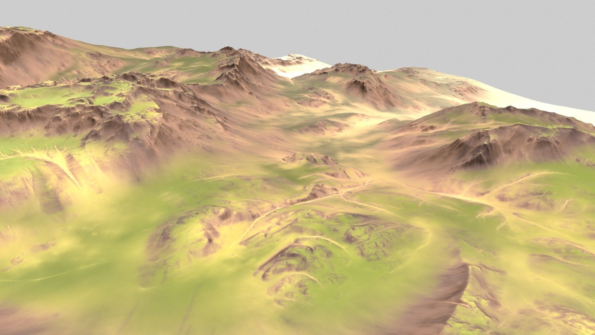 Terrain mountain in desert 3D model_5