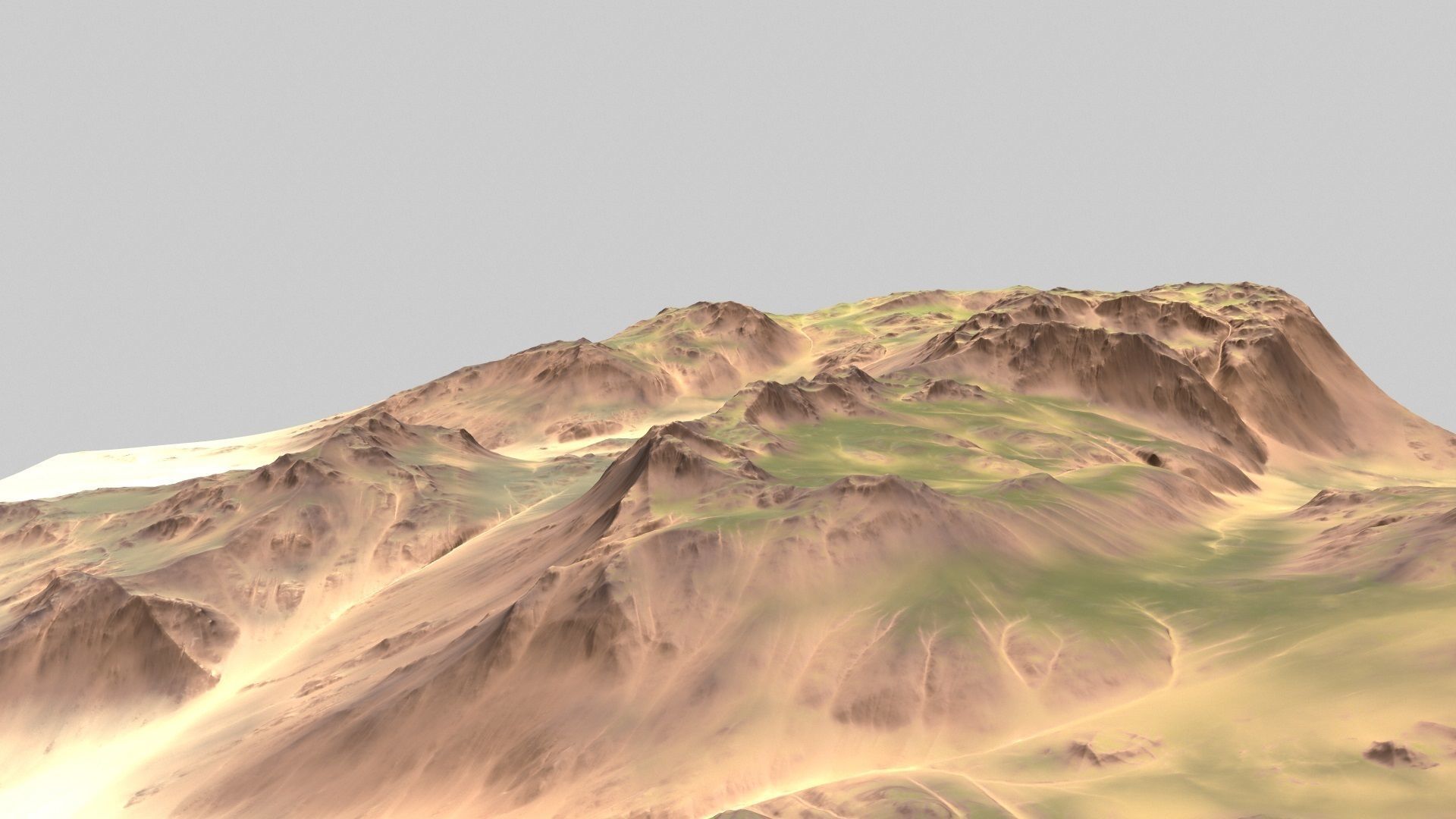 Terrain mountain in desert 3D model_7