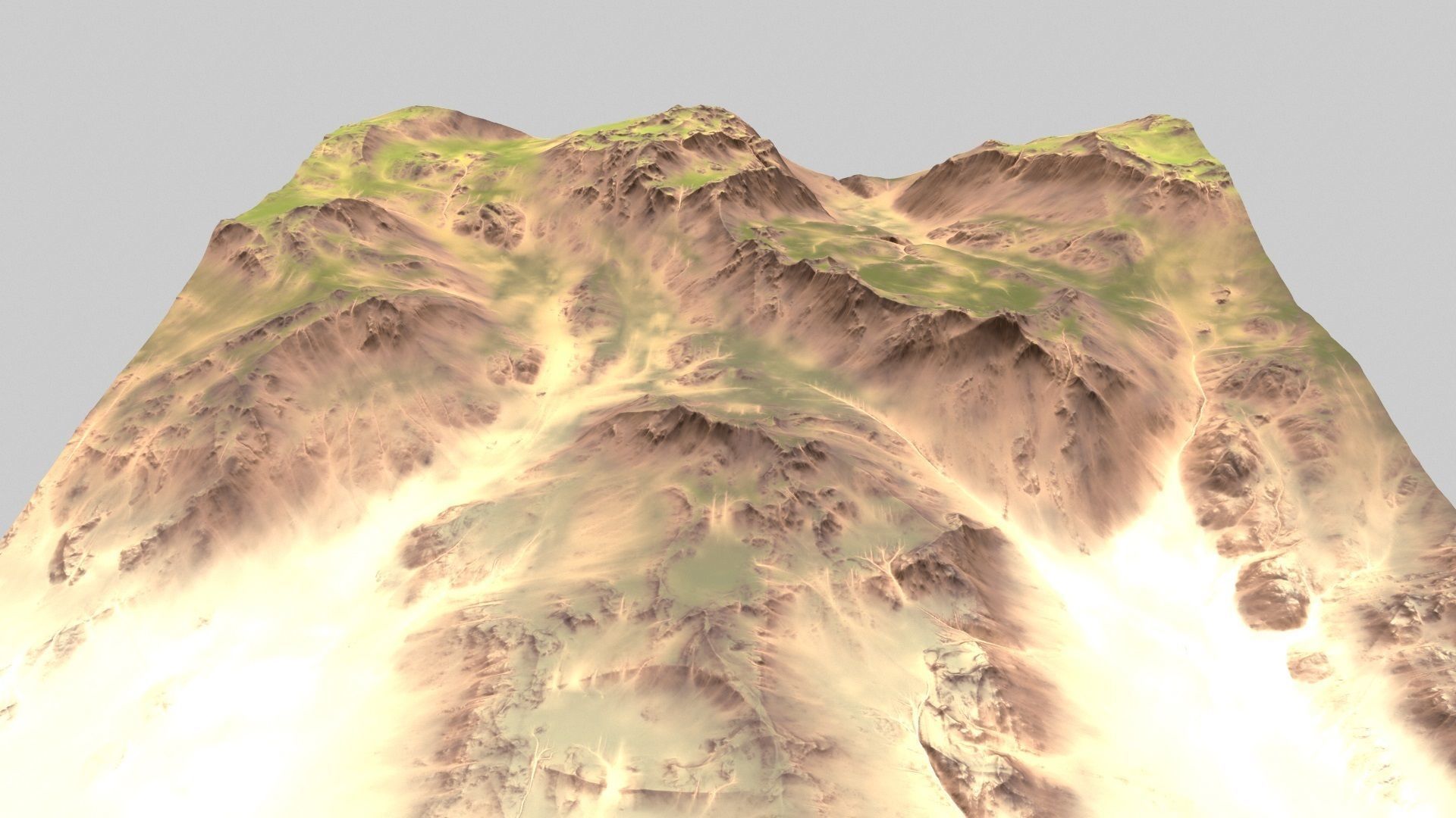 Terrain mountain in desert 3D model_3