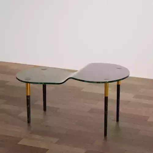 Contemporary Wavy Glass Coffee Table