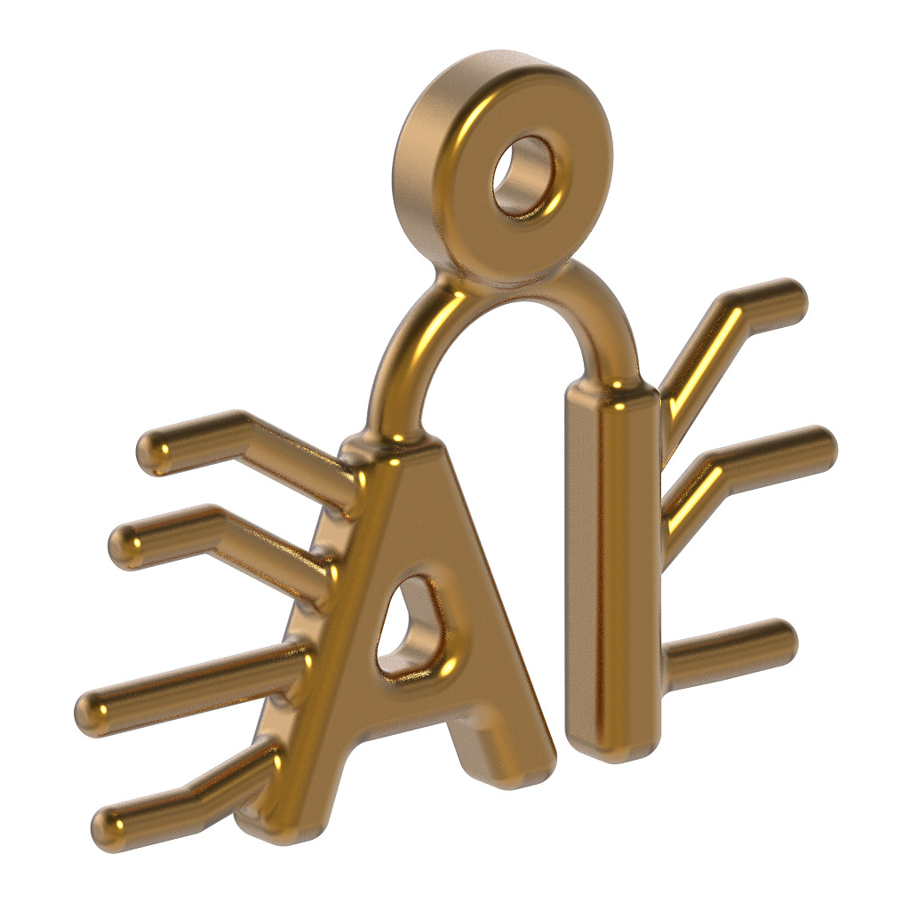 Stylish AI Pendant 3D print model_1
