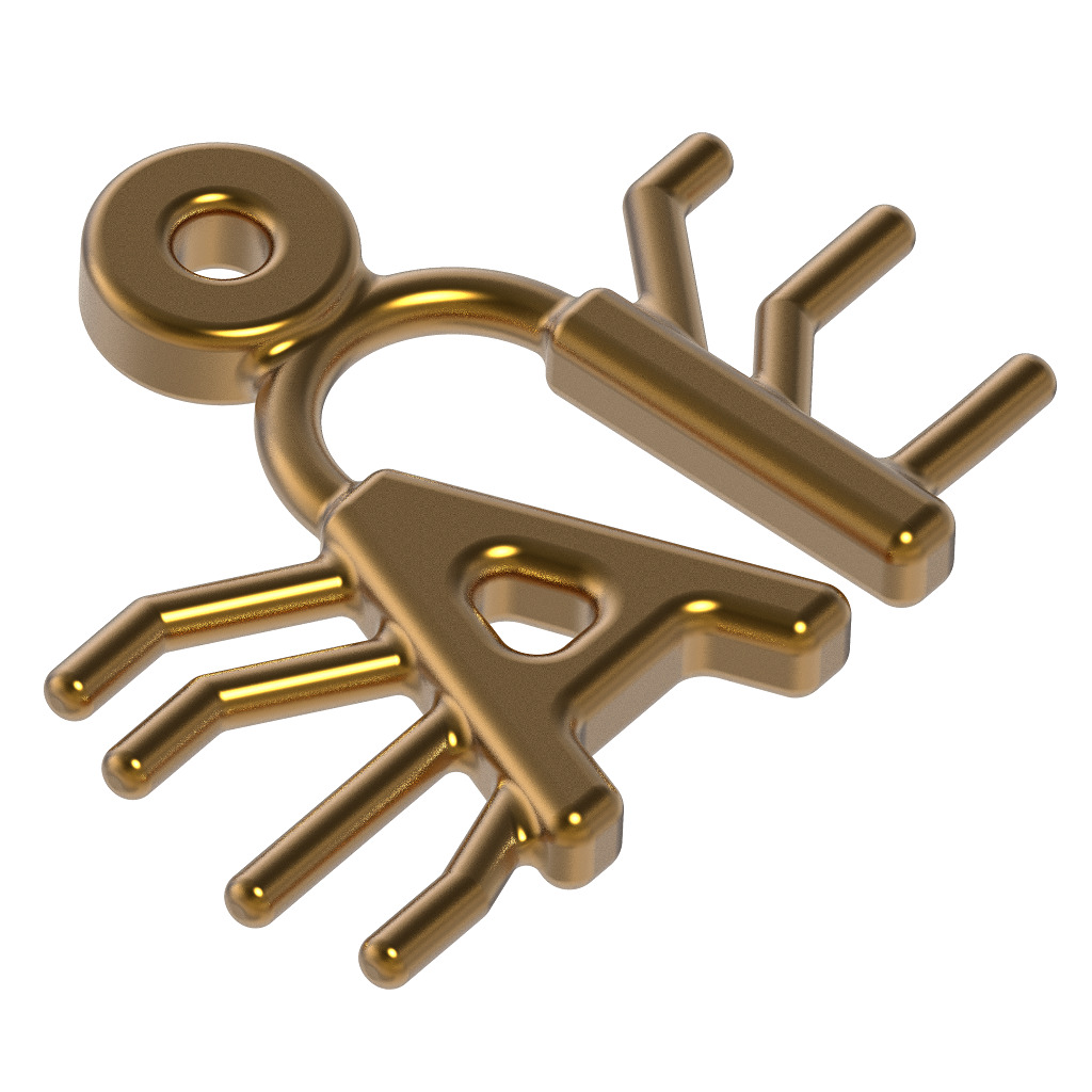 Stylish AI Pendant 3D print model_3