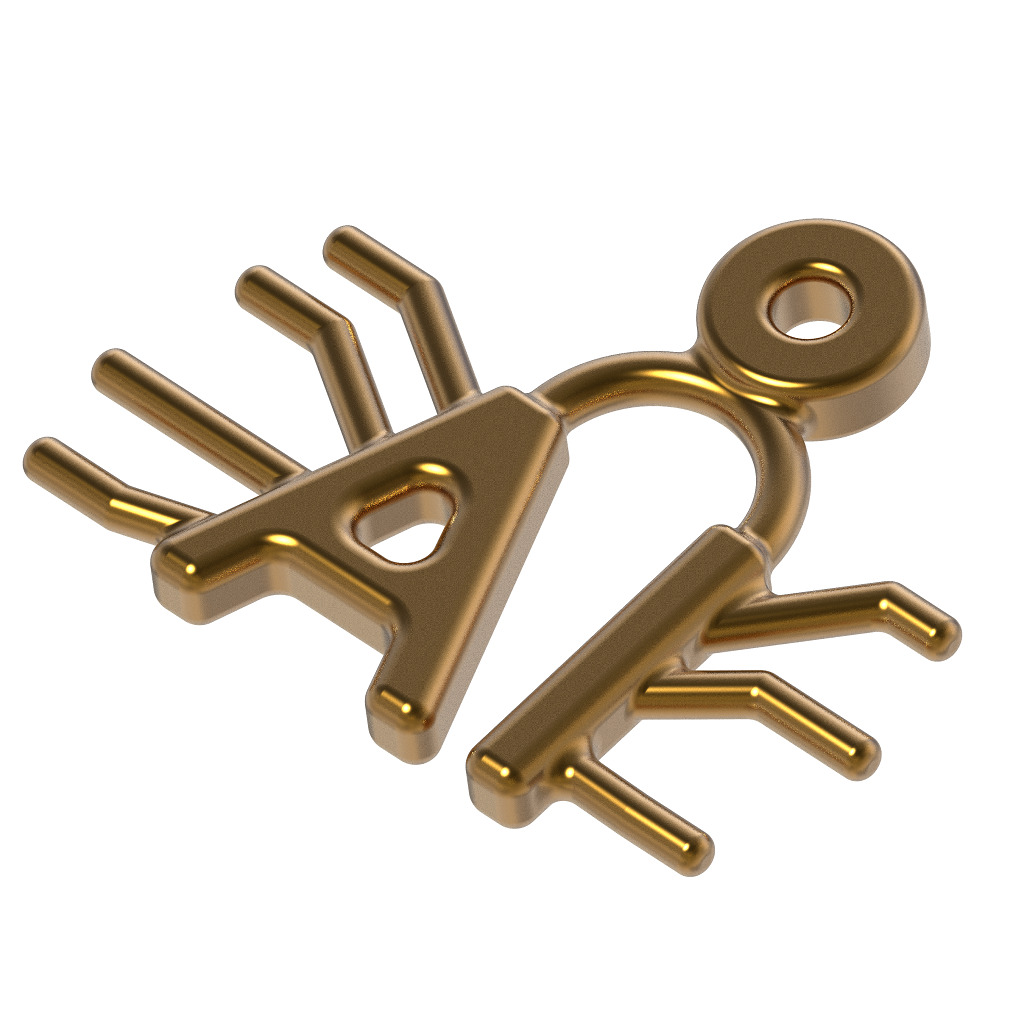 Stylish AI Pendant 3D print model_2