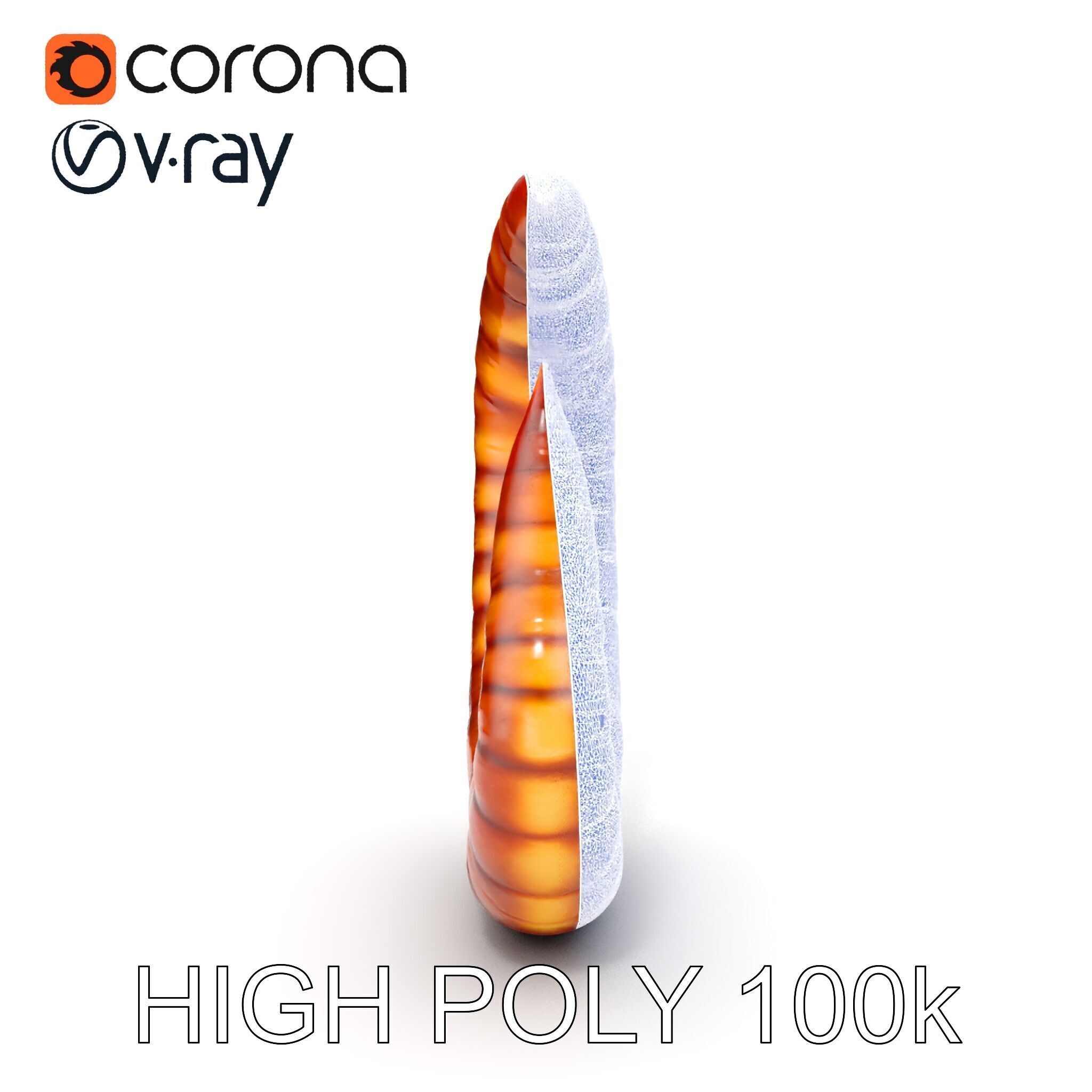 Segmented Creature Tail Model Pack Low-poly 3D model_19