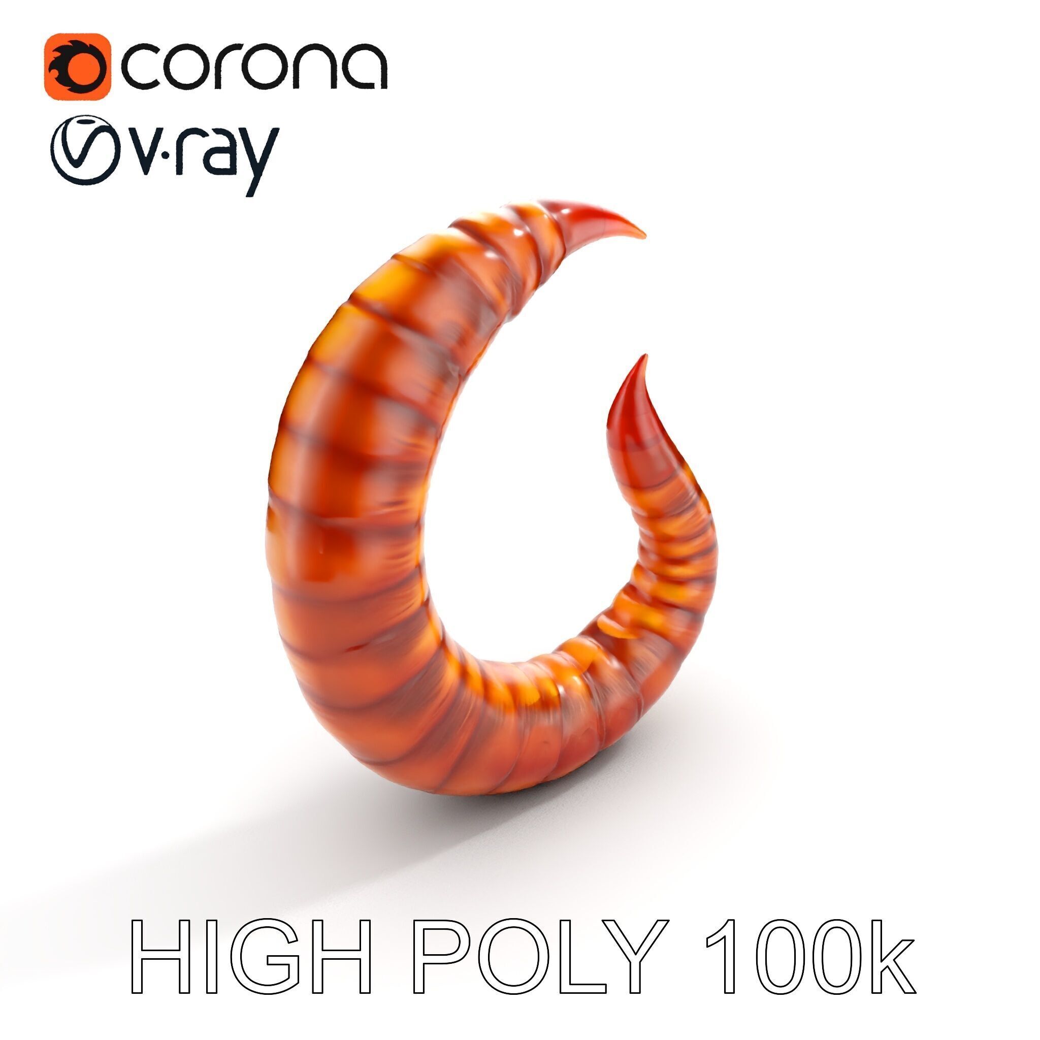 Segmented Creature Tail Model Pack Low-poly 3D model_29