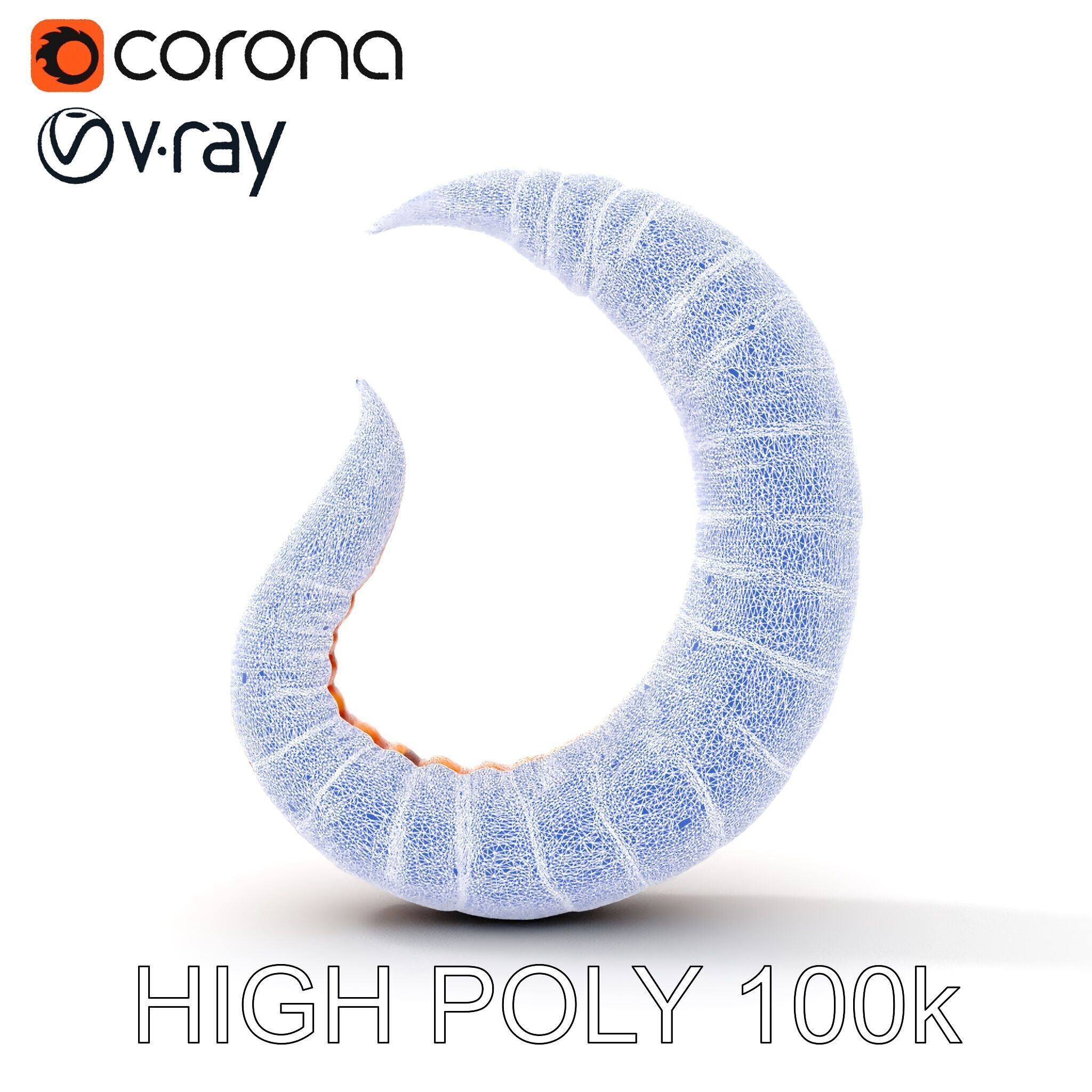 Segmented Creature Tail Model Pack Low-poly 3D model_30