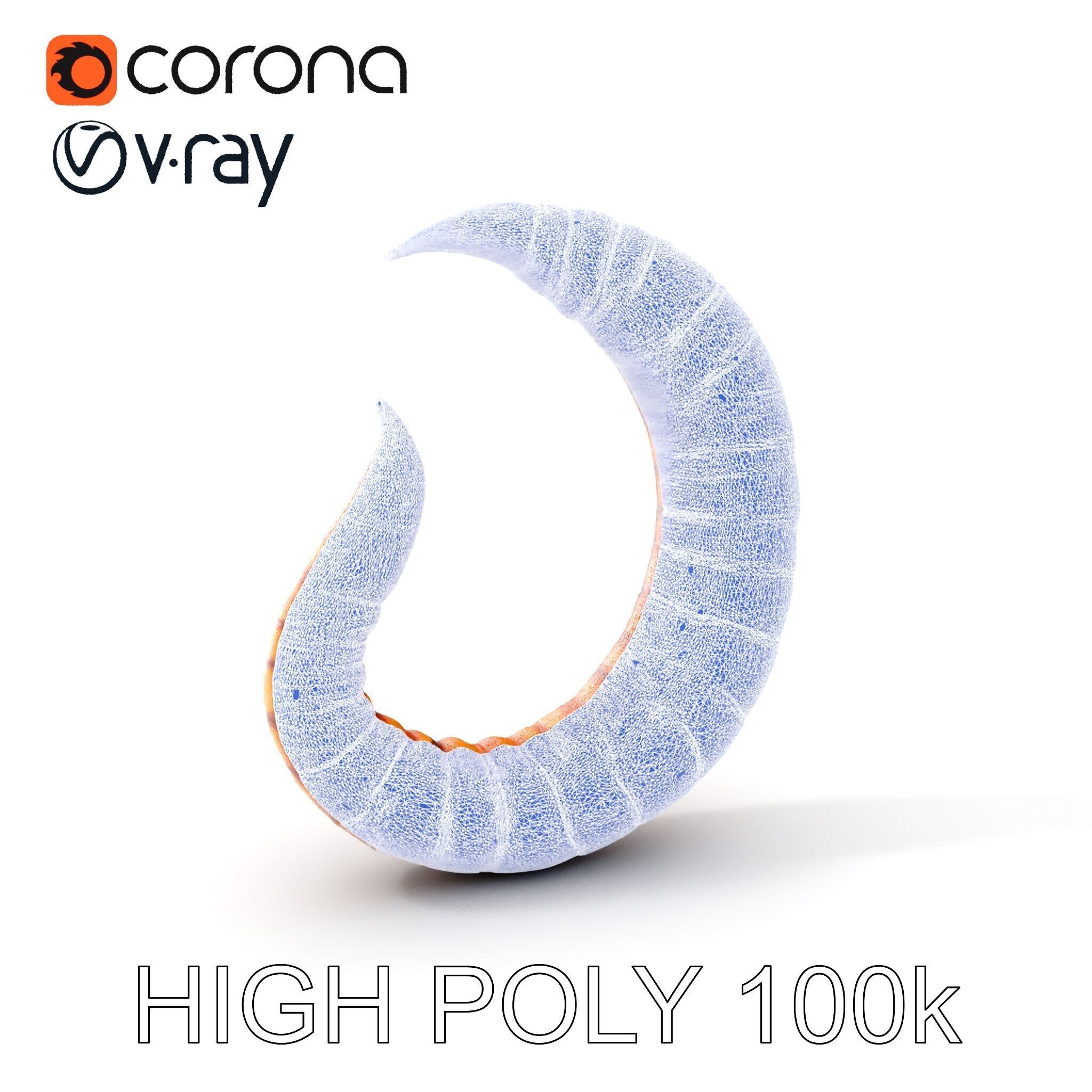 Segmented Creature Tail Model Pack Low-poly 3D model_4