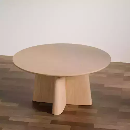 Scandinavian-Inspired Round Wooden Coffee Table